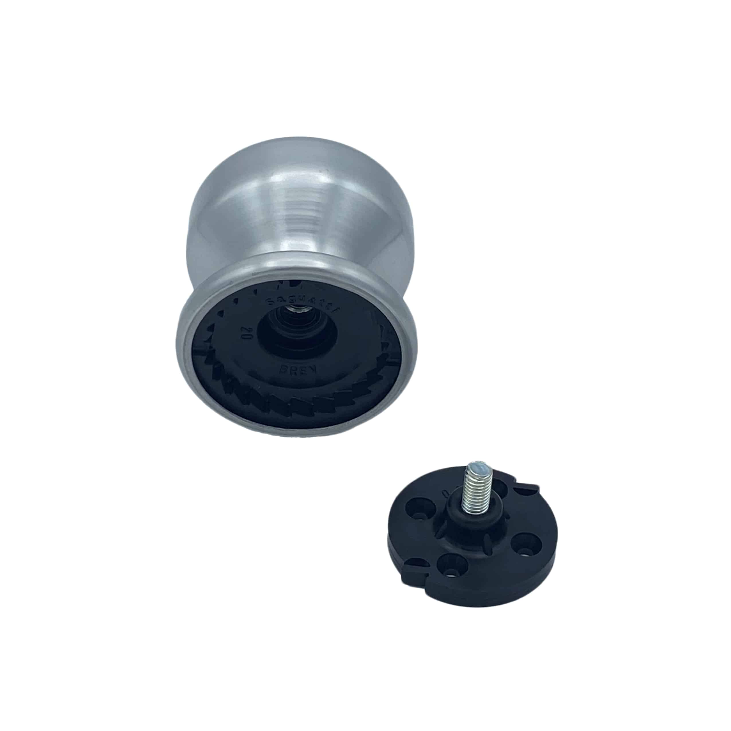 Bouton tirant de porte fixe Ø70 mm en aluminium Argent poli - breveté - Gris / argent – Image 3