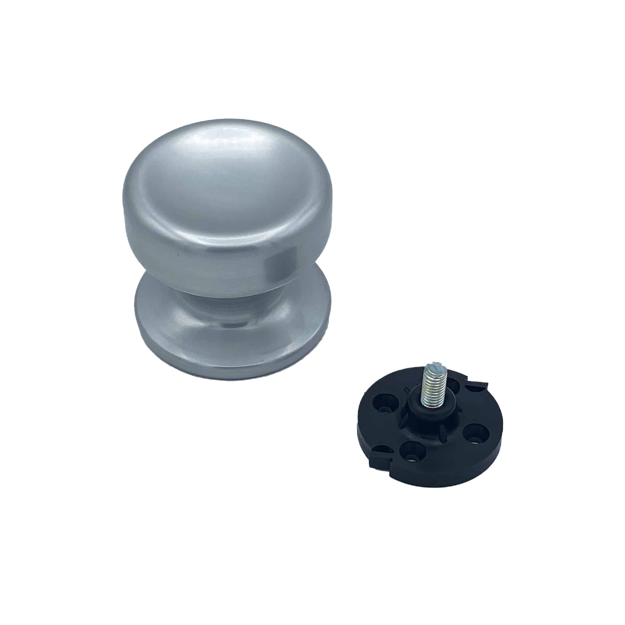 Bouton tirant de porte fixe Ø70 mm en aluminium Argent poli - breveté - Gris / argent – Image 2