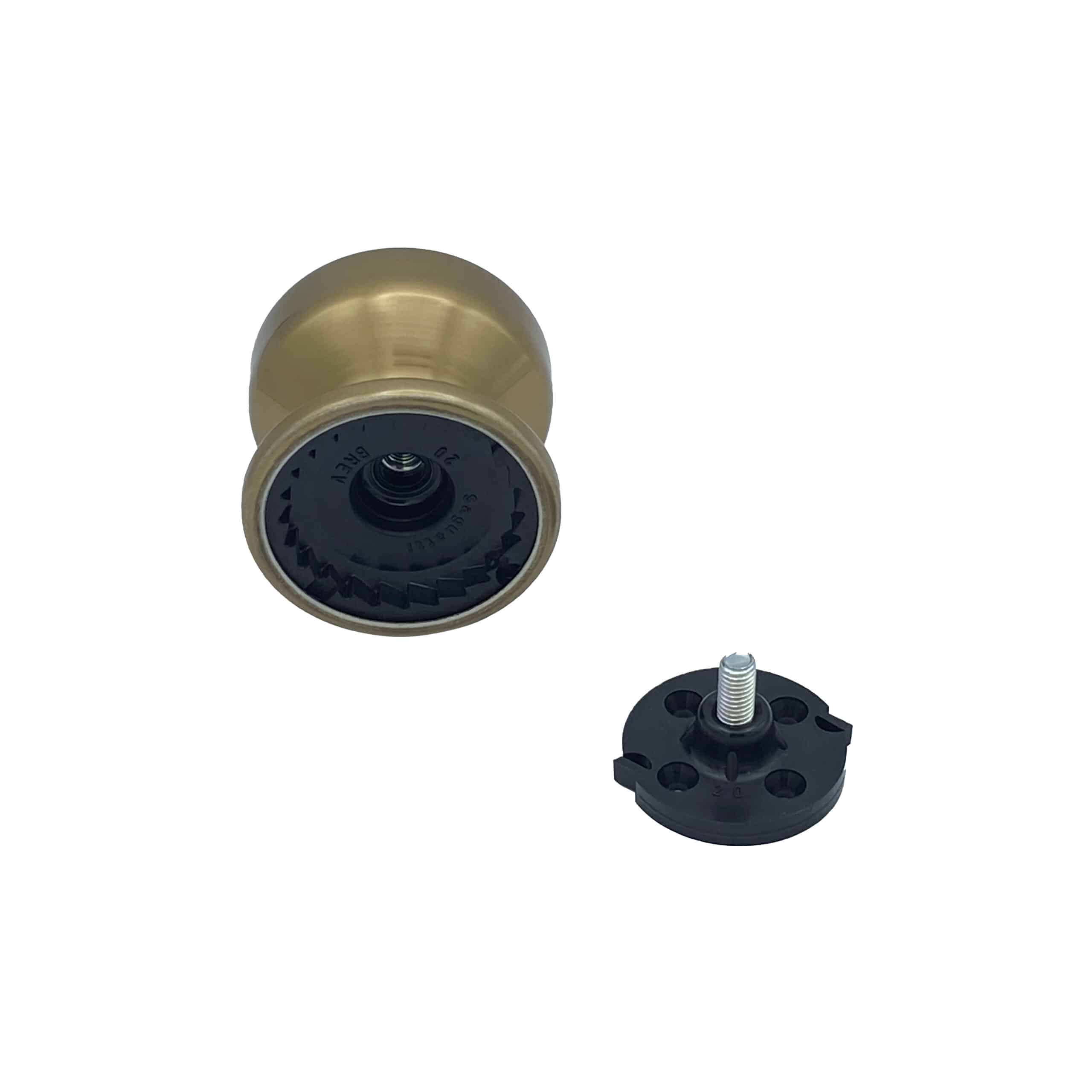 Bouton tirant de porte fixe Ø70 mm en aluminium Bronze poli - breveté - Orange / cuivré – Image 3