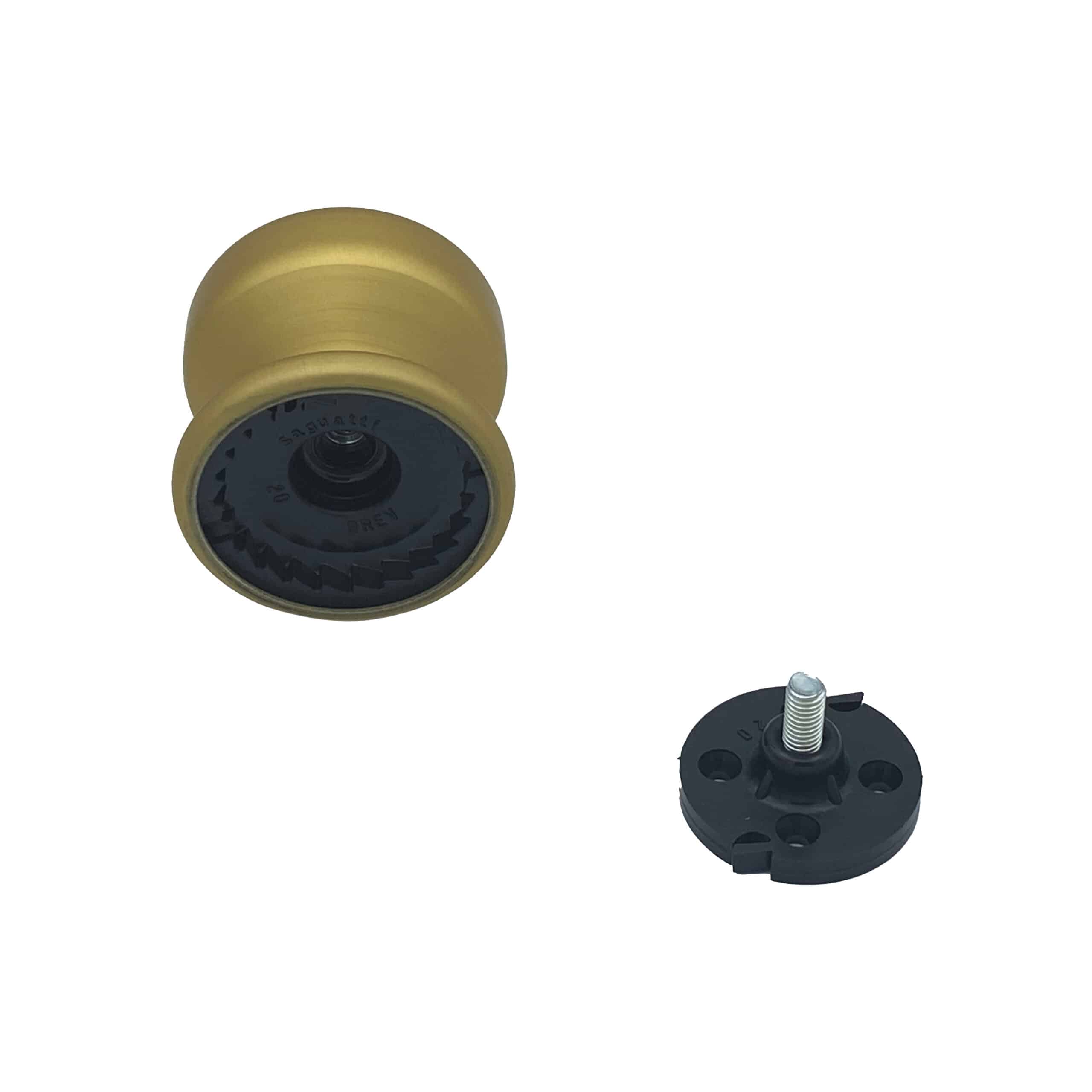 Bouton tirant de porte fixe Ø70 mm en aluminium Or satiné - breveté - lot de 6 Bouton - Jaune / doré - immagine 3