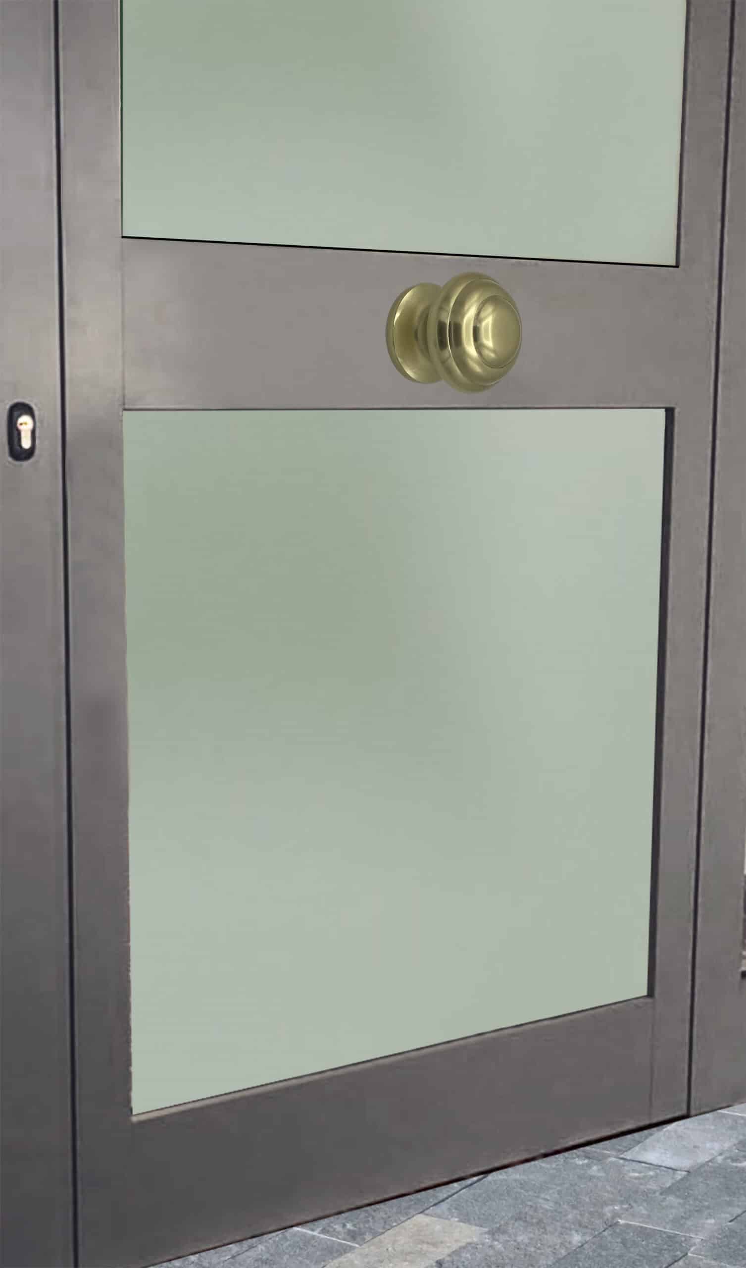 Bouton tirant de porte fixe Ø70 mm en aluminium Or poli - breveté - Jaune / doré - immagine 4