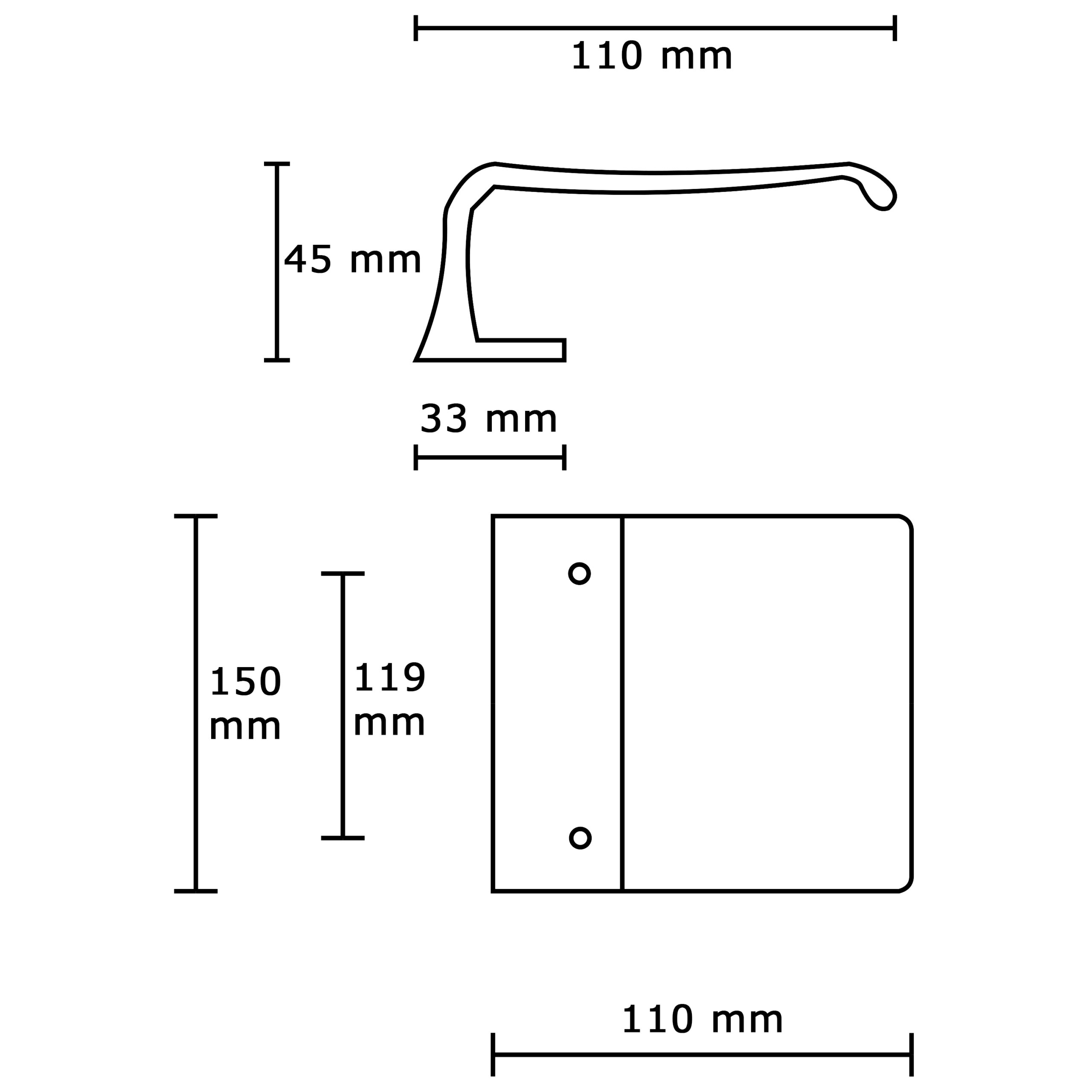 Poignée de tirage en aluminium pour portes H 150mm anodisé Argent satiné- lot de 6 Bouton - Gris / argent – Image 5