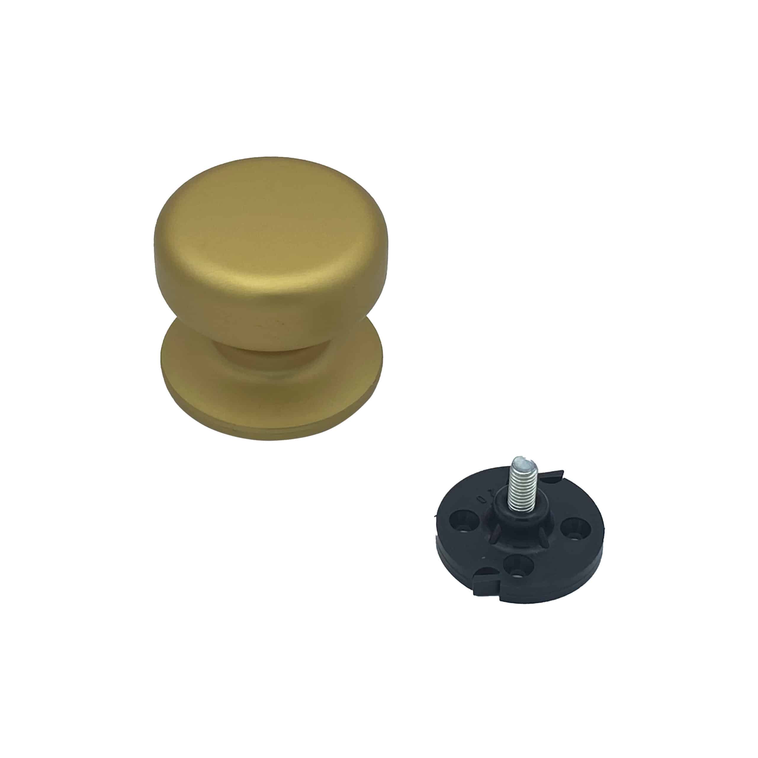 Bouton tirant de porte fixe Ø70 mm en aluminium Or satiné - breveté - lot de 6 Bouton - Jaune / doré - immagine 2