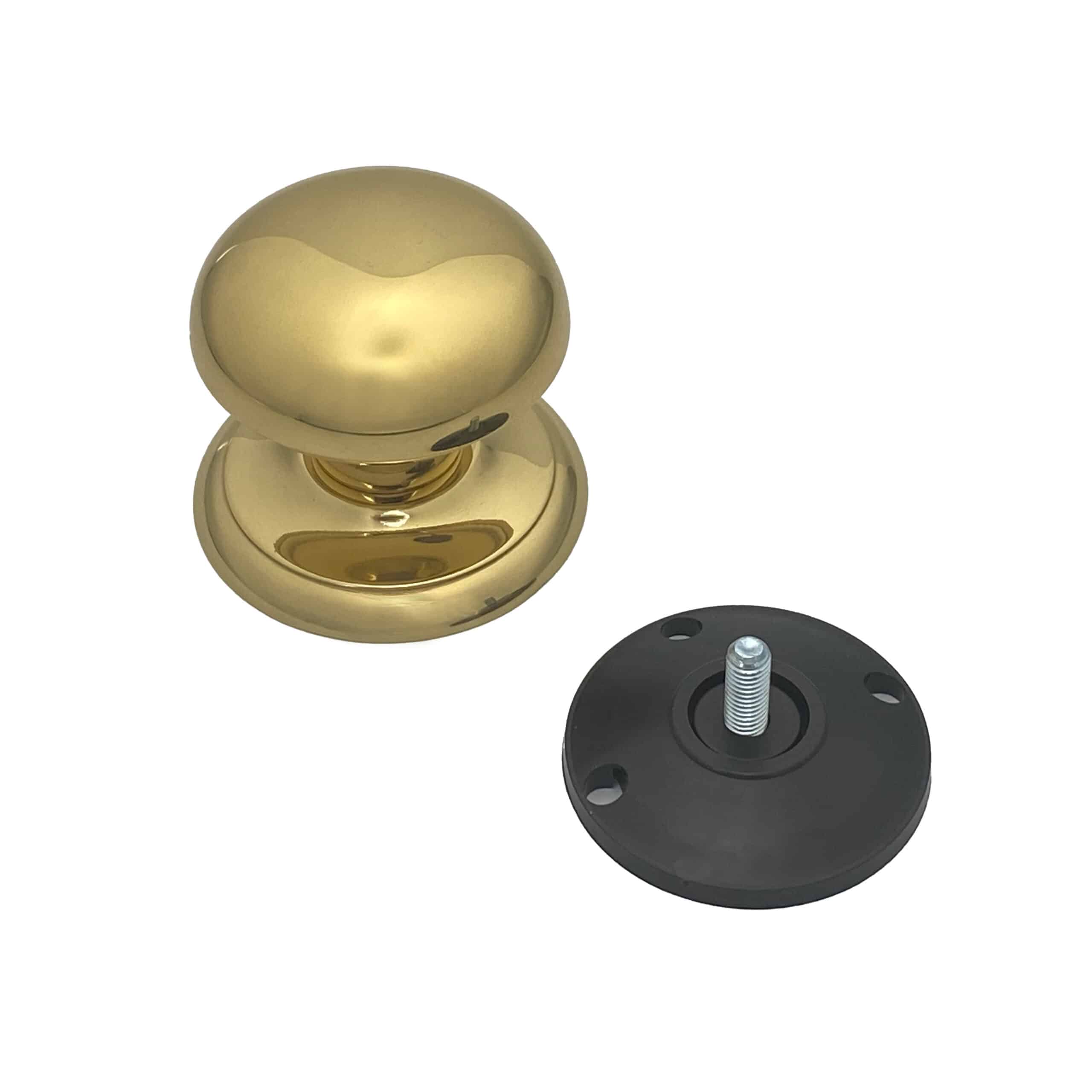 Bouton fixe de tirage de porte en Laiton Ø70 mm Laiton poli- lot de 6 Bouton - Jaune / doré – Image 2