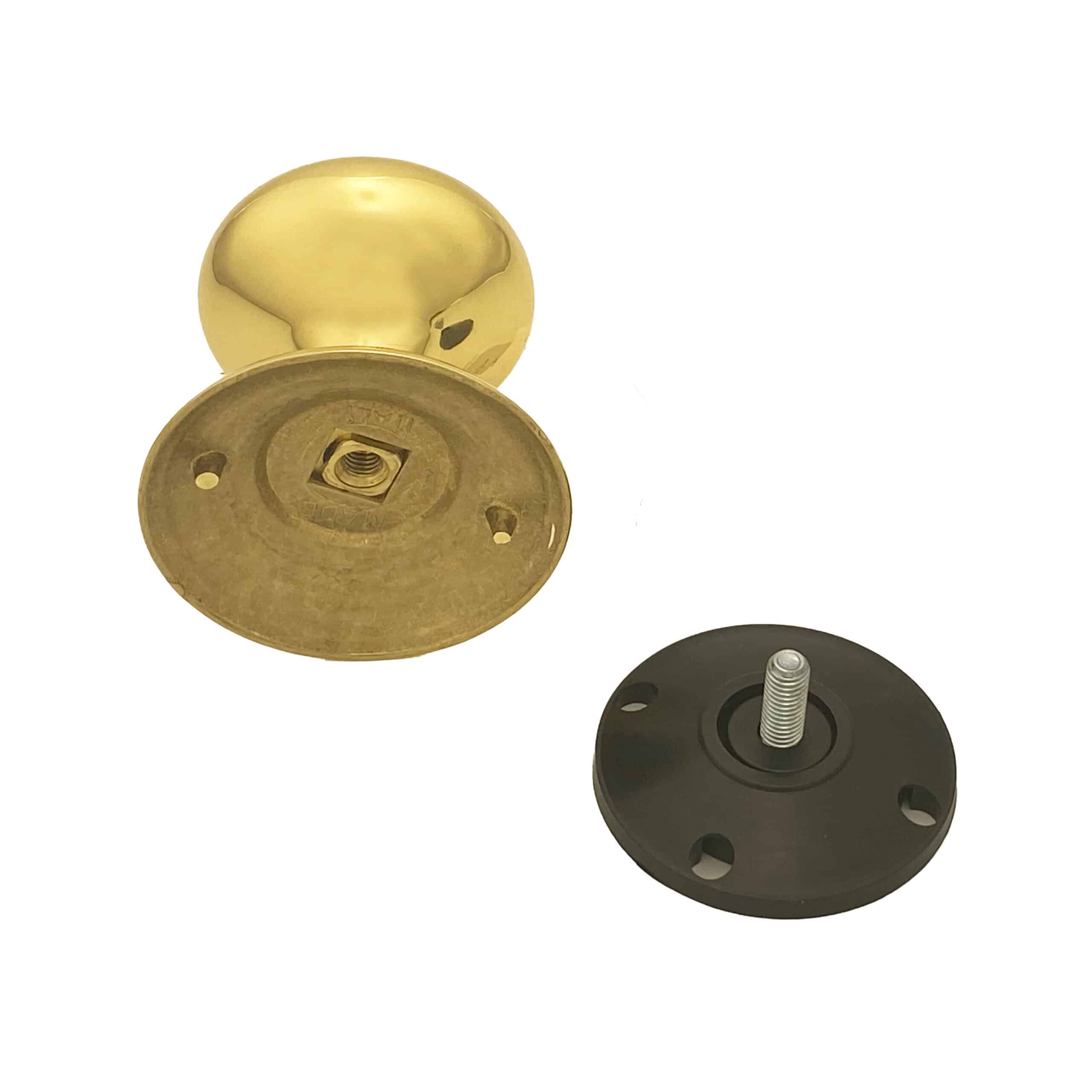 Bouton fixe en Laiton de tirage de porte Ø70 mm Laiton poli- lot de 6 Bouton - Jaune / doré – Image 3
