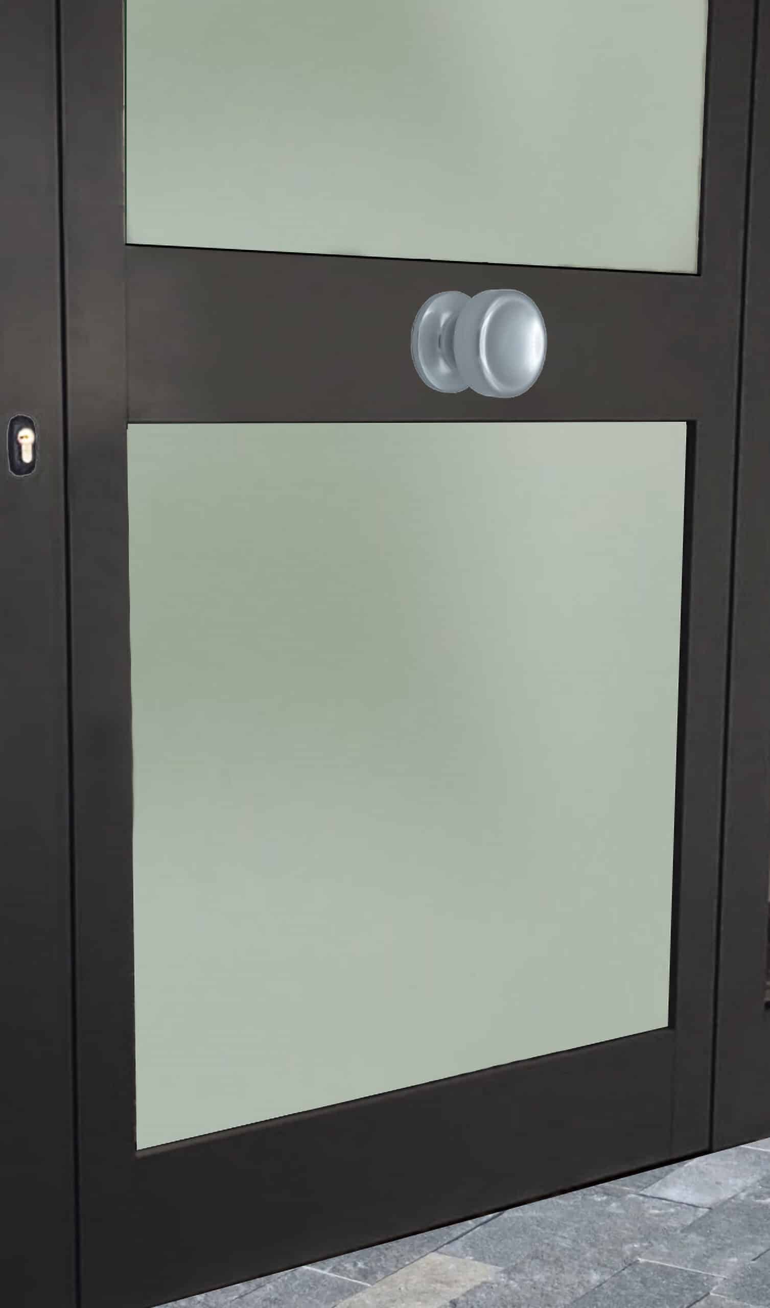 Bouton tirant de porte fixe Ø70 mm en aluminium Argent poli - breveté - Gris / argent – Image 4