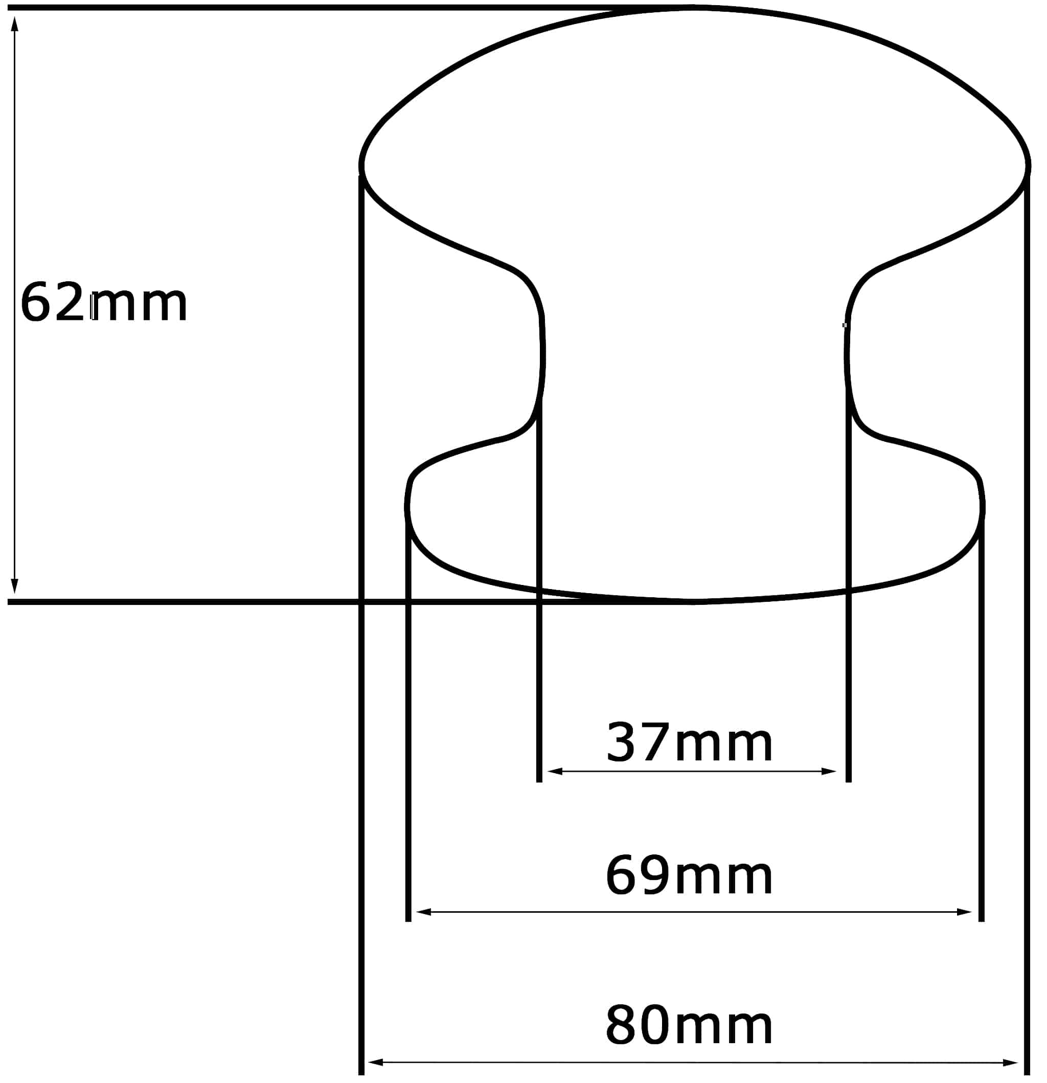 Bouton tirant de porte fixe Ø80 mm en aluminium Noir - breveté - immagine 5