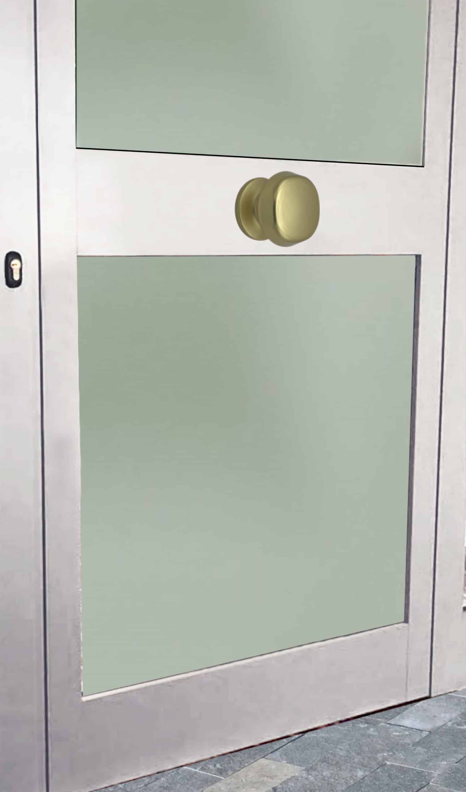 Bouton tirant de porte fixe Ø70 mm en aluminium Or satiné - breveté - lot de 6 Bouton - Jaune / doré – Image 4
