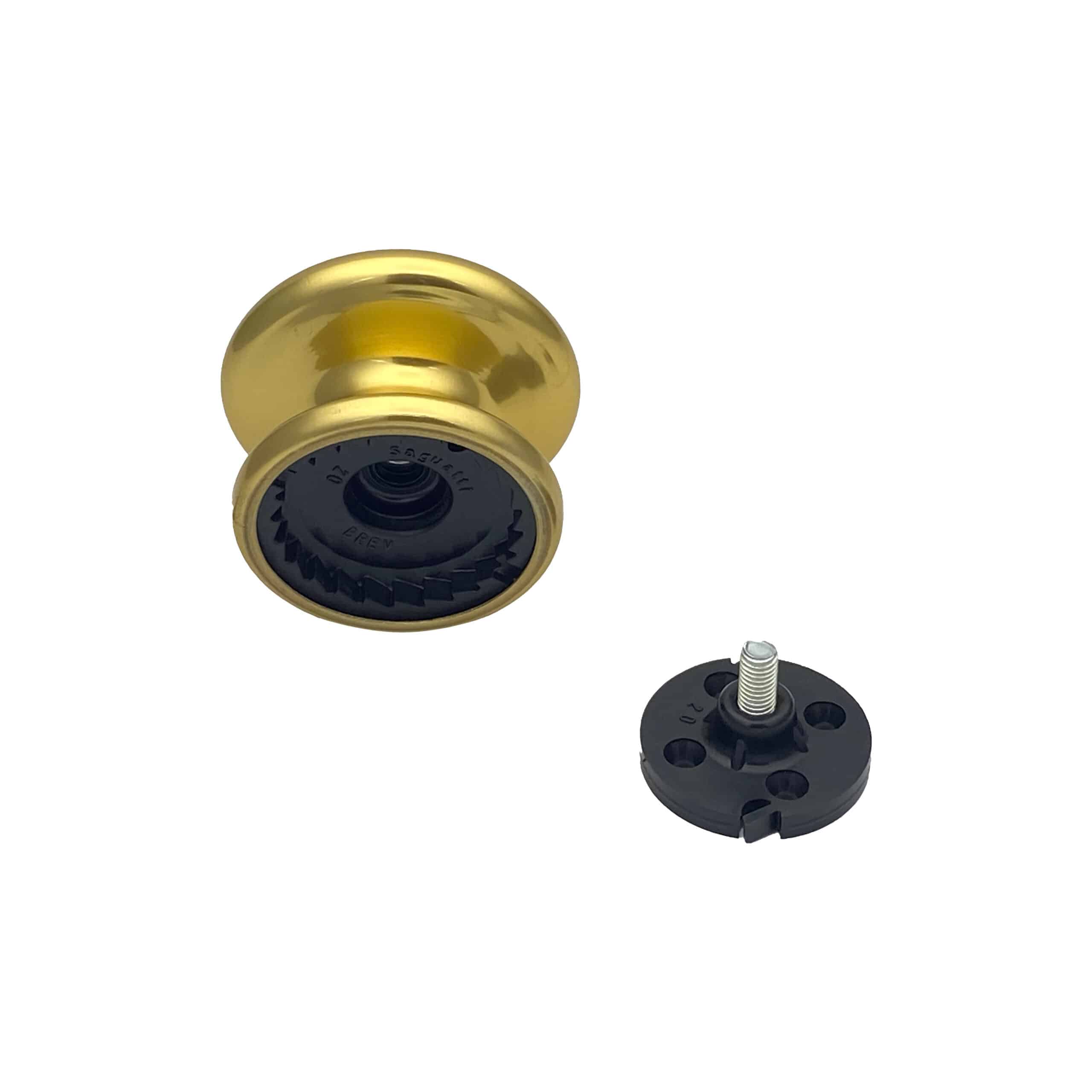 Bouton tirant de porte fixe Ø80 mm en aluminium Or poli - breveté - Jaune / doré – Image 3