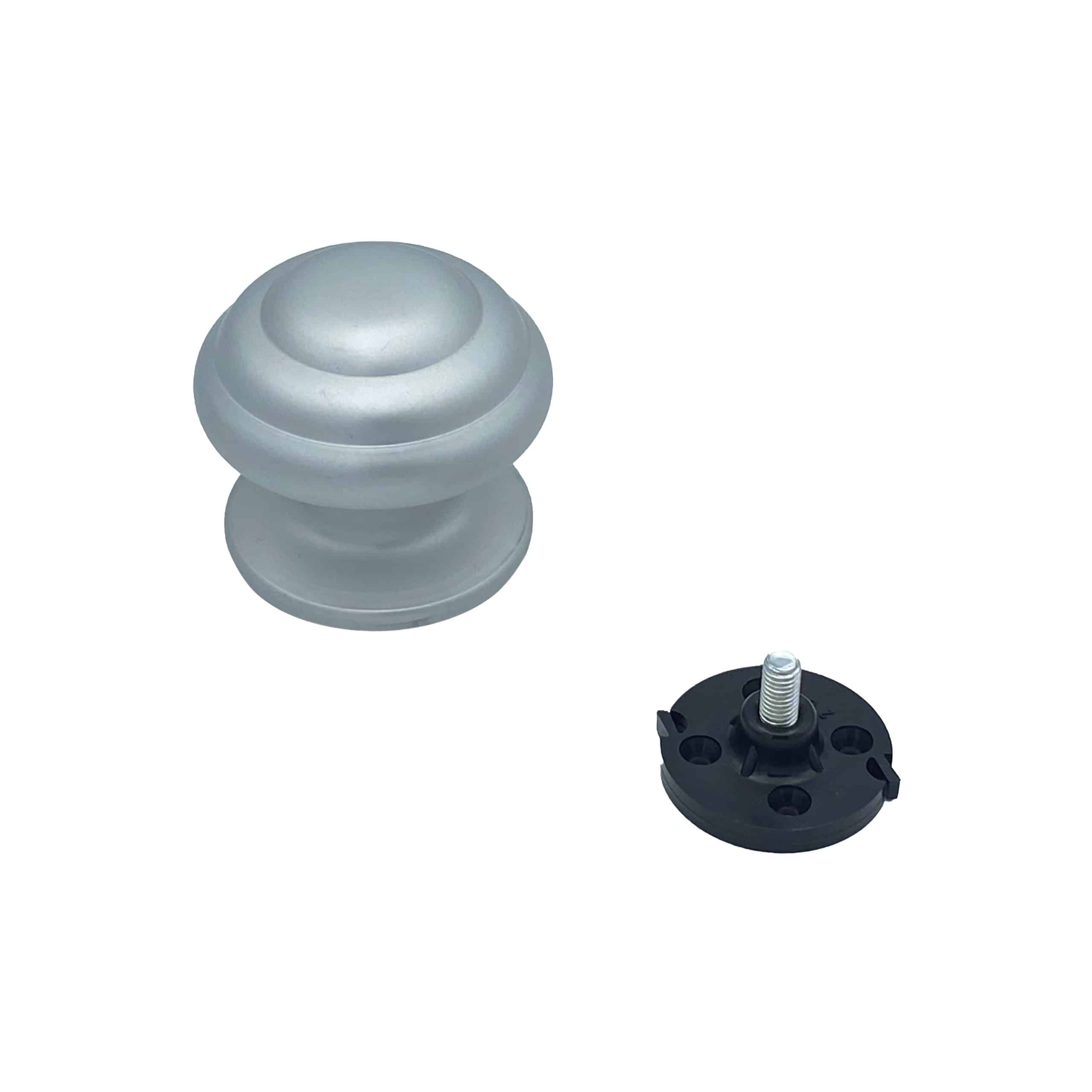 Bouton tirant de porte fixe Ø80 mm en aluminium Gris argent - breveté - Gris / argent – Image 2