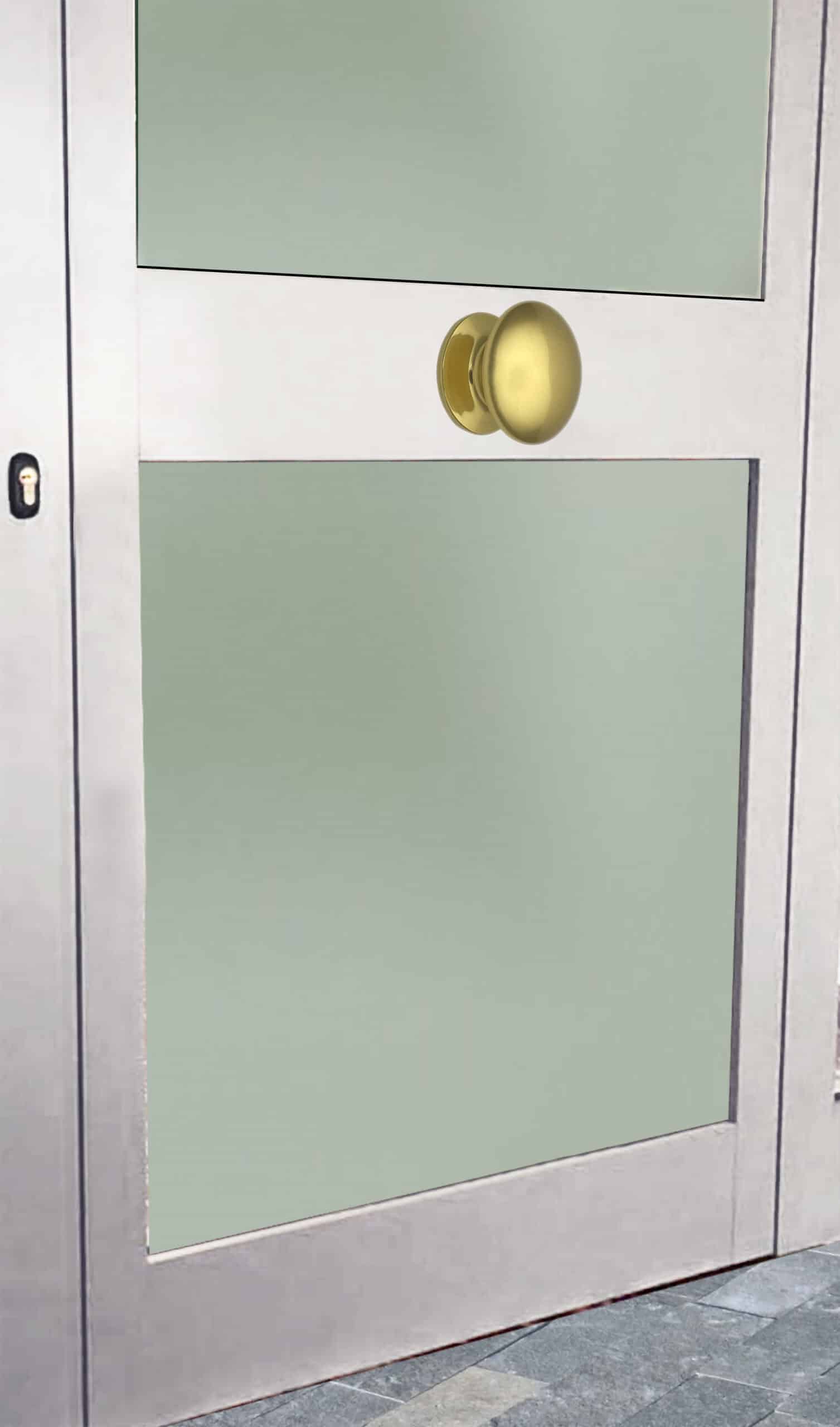 Bouton tirant de porte fixe Ø80 mm en aluminium Or poli - breveté - Jaune / doré – Image 4