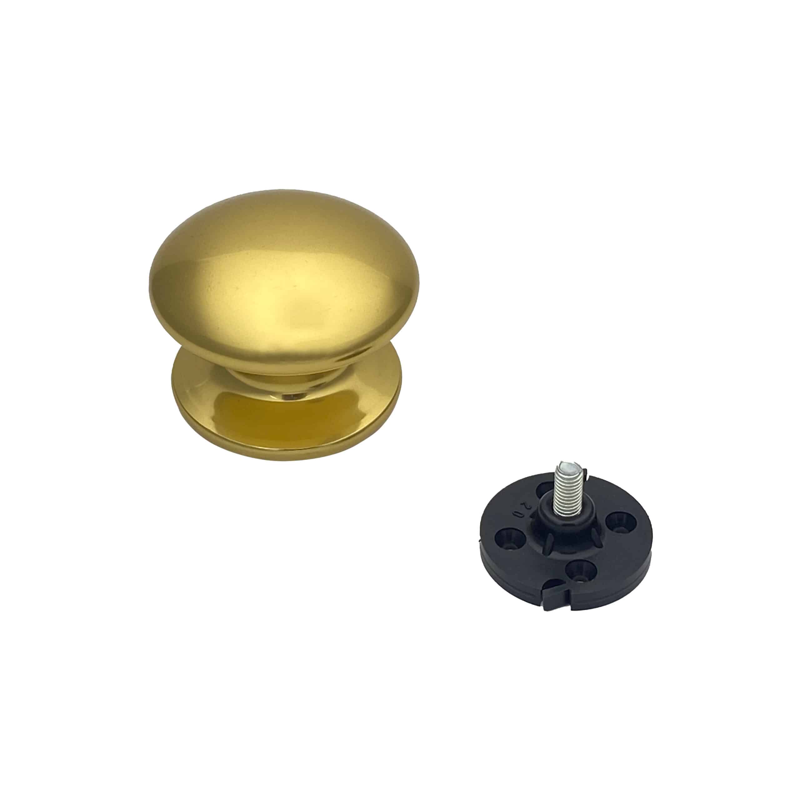 Bouton tirant de porte fixe Ø80 mm en aluminium Or poli - breveté - Jaune / doré – Image 2