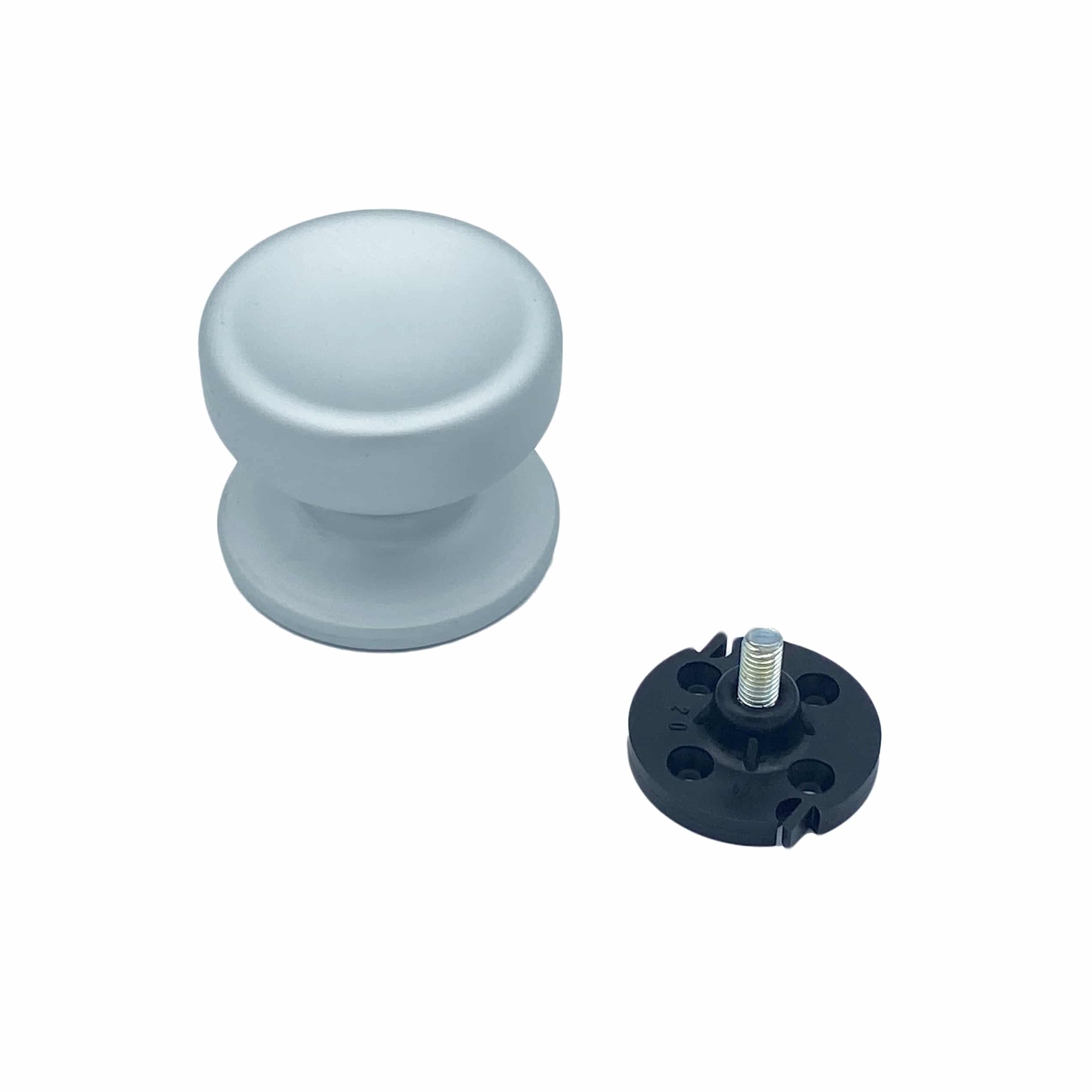 Bouton tirant de porte fixe Ø70 mm en aluminium Gris argent - breveté - lot de 6 Bouton - Gris / argent - immagine 2
