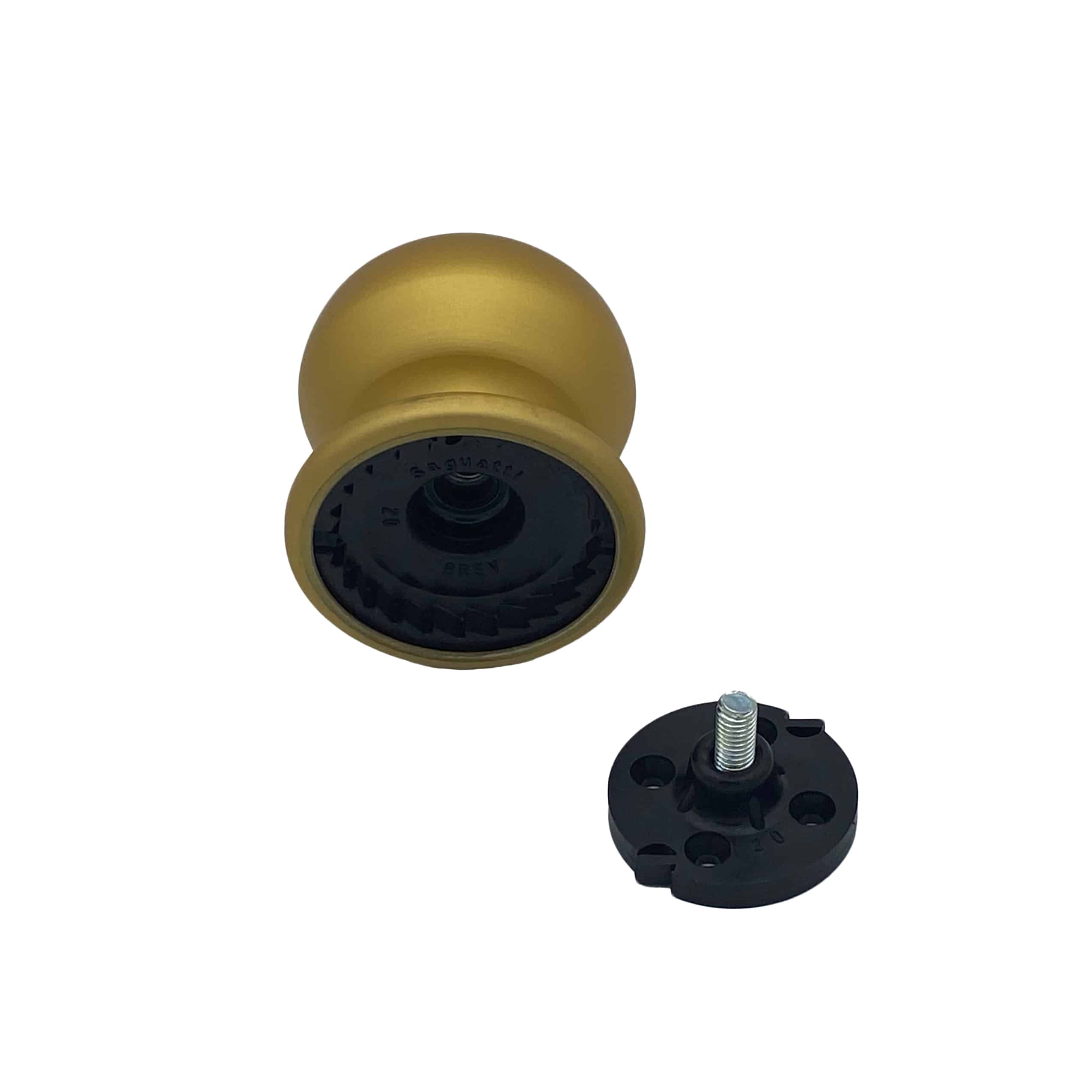 Bouton tirant de porte fixe Ø70 mm en aluminium Or satiné - breveté - Jaune / doré – Image 3