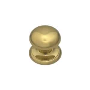 Bouton tirant de porte fixe en laiton Ø70 mm Laiton poli – Jaune / doré