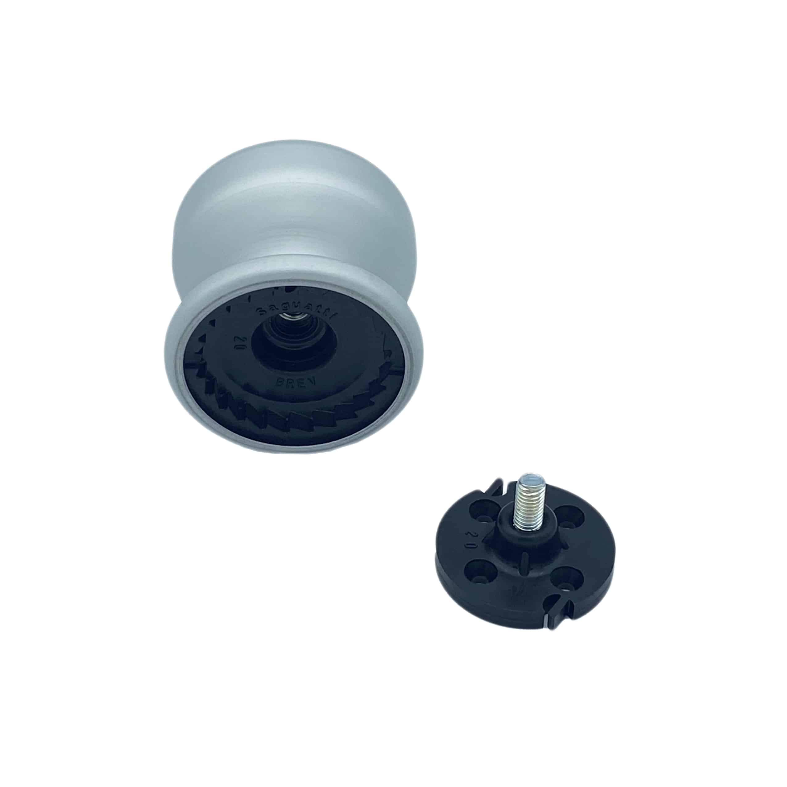Bouton tirant de porte fixe Ø70 mm en aluminium Gris argent - breveté - lot de 6 Bouton - Gris / argent - immagine 3
