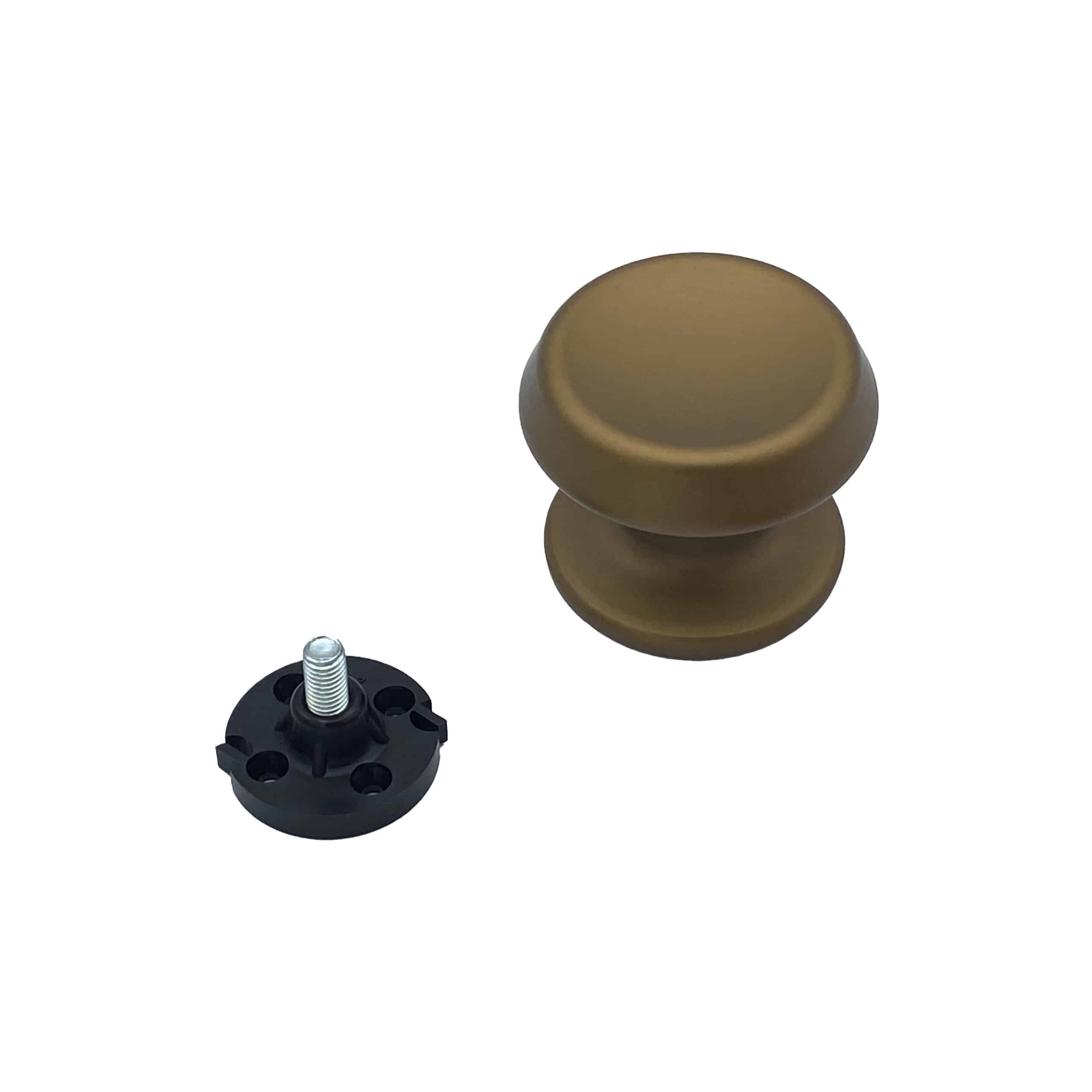 Bouton tirant de porte fixe Ø70 mm en aluminium Bronze satiné - breveté - Orange / cuivré – Image 2