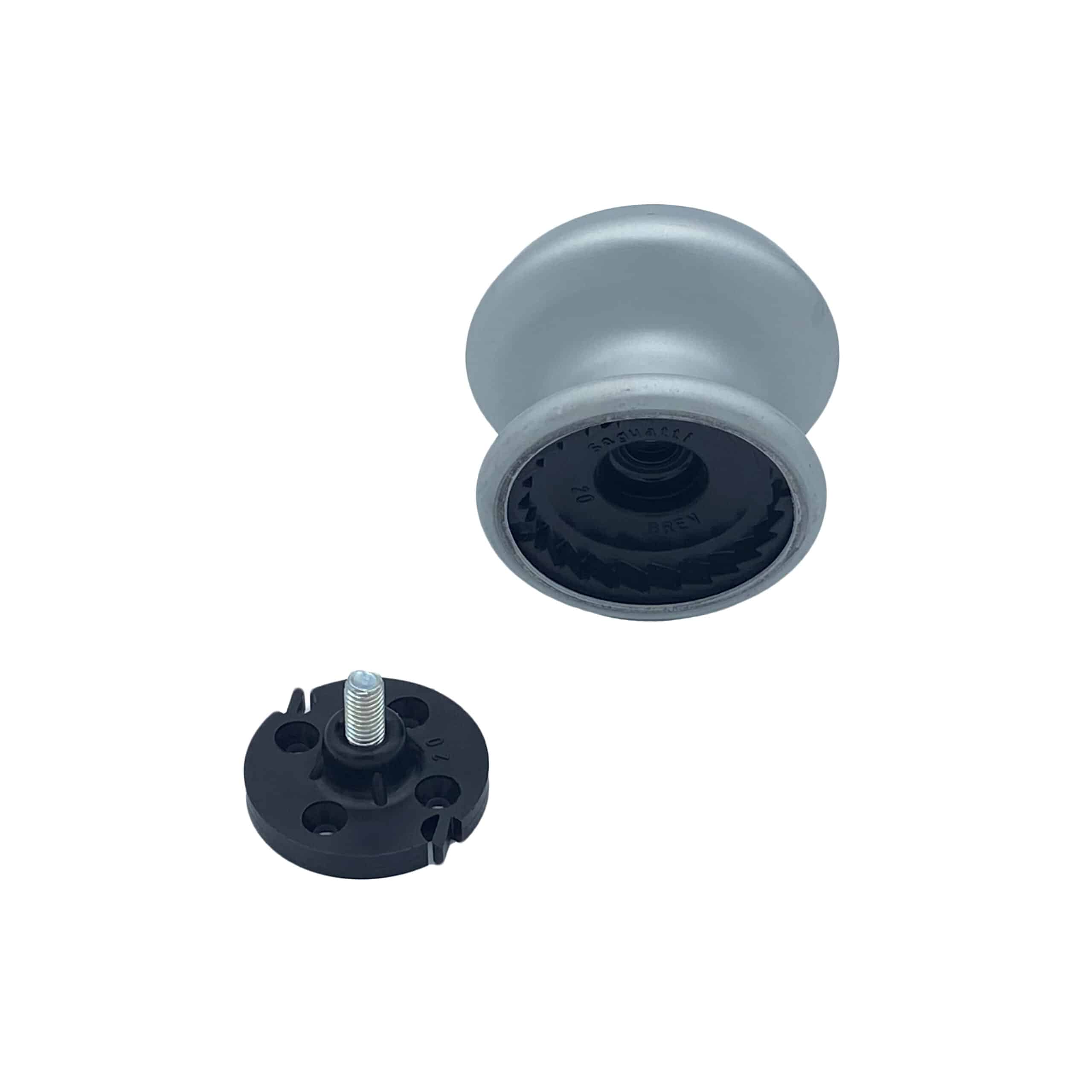 Bouton tirant de porte fixe Ø80 mm en aluminium Gris argent - breveté - Gris / argent - immagine 3