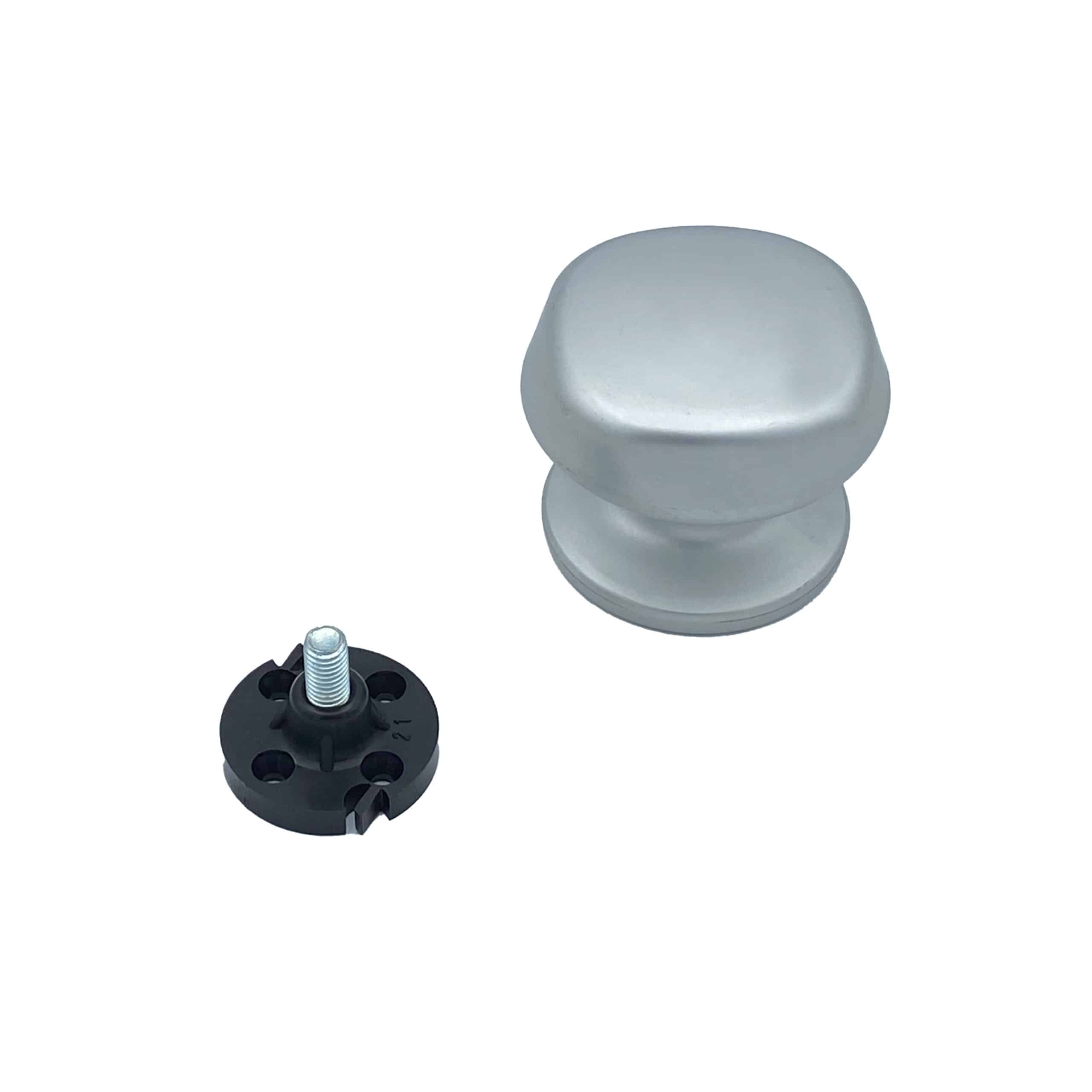 Bouton tirant de porte fixe Ø70 mm en aluminium Gris argent - breveté - lot de 6 Bouton - Gris / argent – Image 2