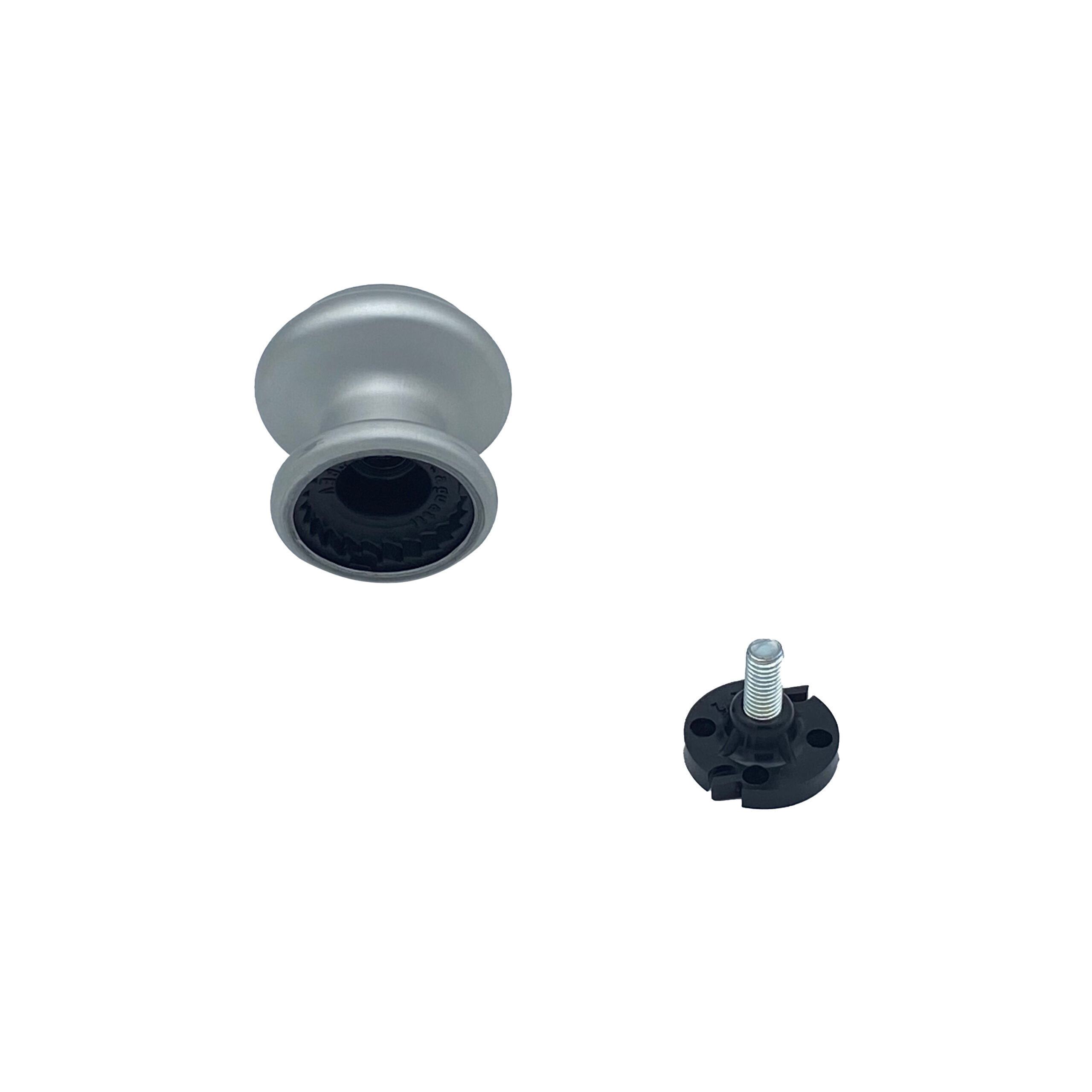 Bouton tirant de porte fixe Ø60 mm en aluminium Gris argent - breveté - Gris / argent – Image 3