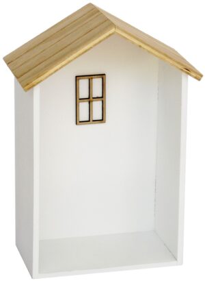Présentoir maison en bois - Blanc