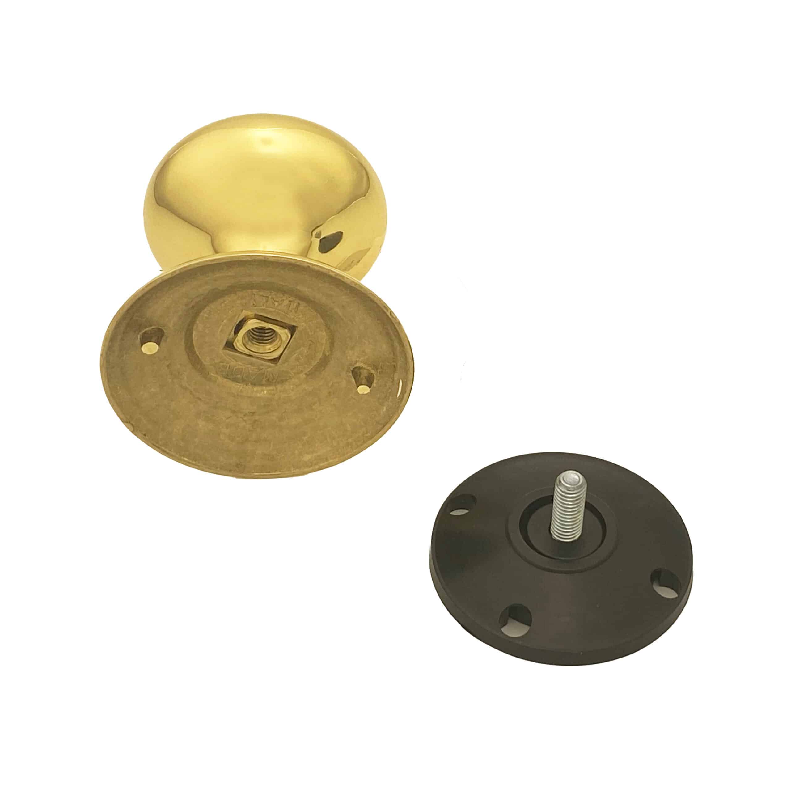 Bouton fixe de tirage de porte en Laiton Ø70 mm Laiton PVD Haute resistance - Jaune / doré – Image 3