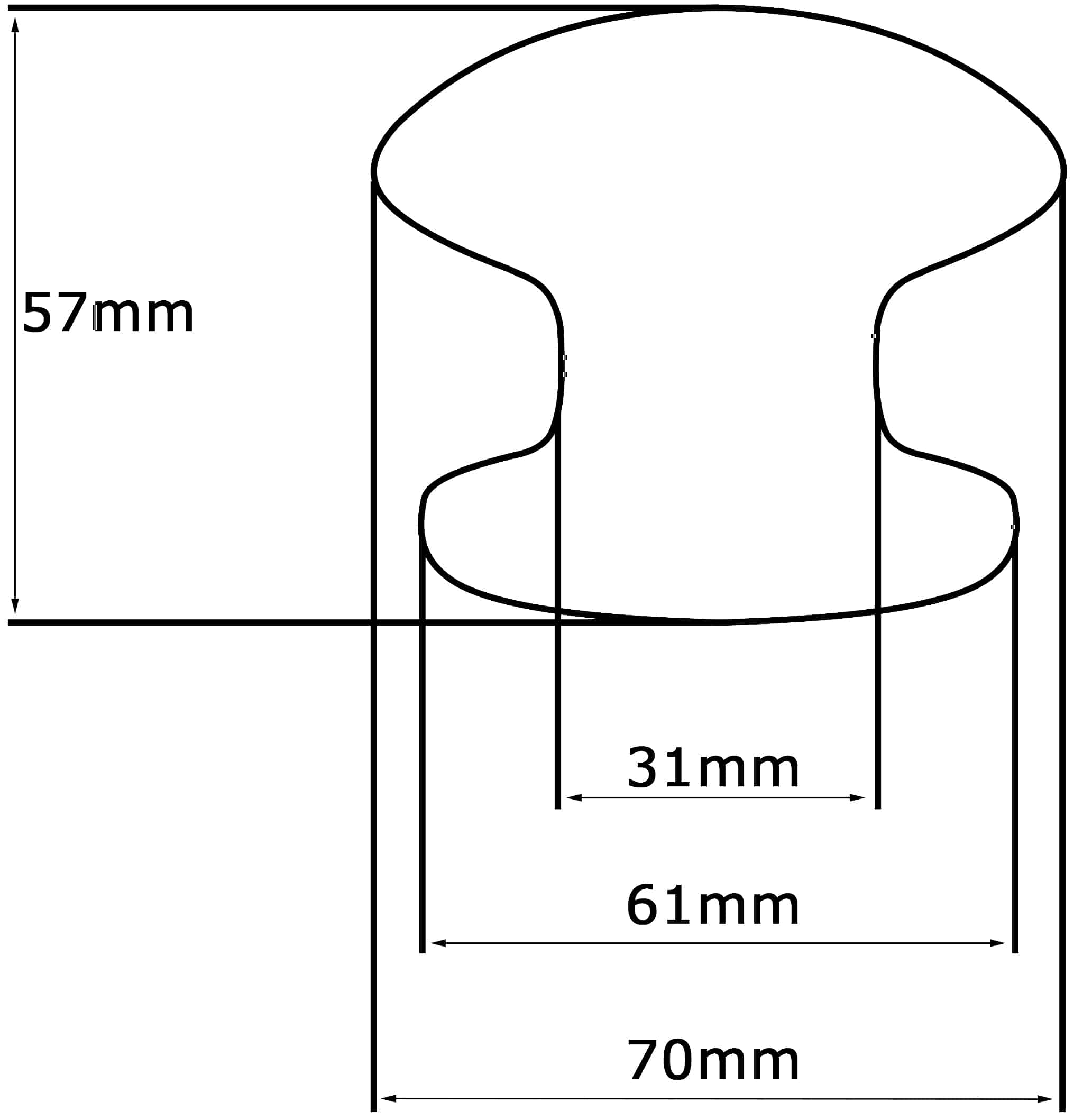 Bouton tirant de porte fixe Ø70 mm en aluminium Argent poli - breveté - lot de 6 Bouton - Gris / argent – Image 5
