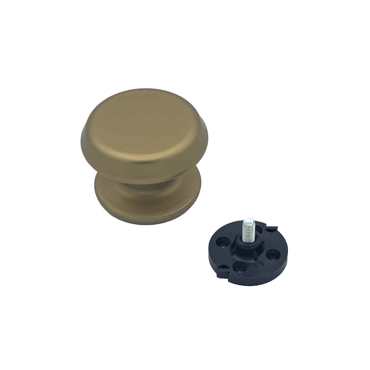 Bouton tirant de porte fixe Ø80 mm en aluminium Bronze satiné - breveté - Orange / cuivré - immagine 2