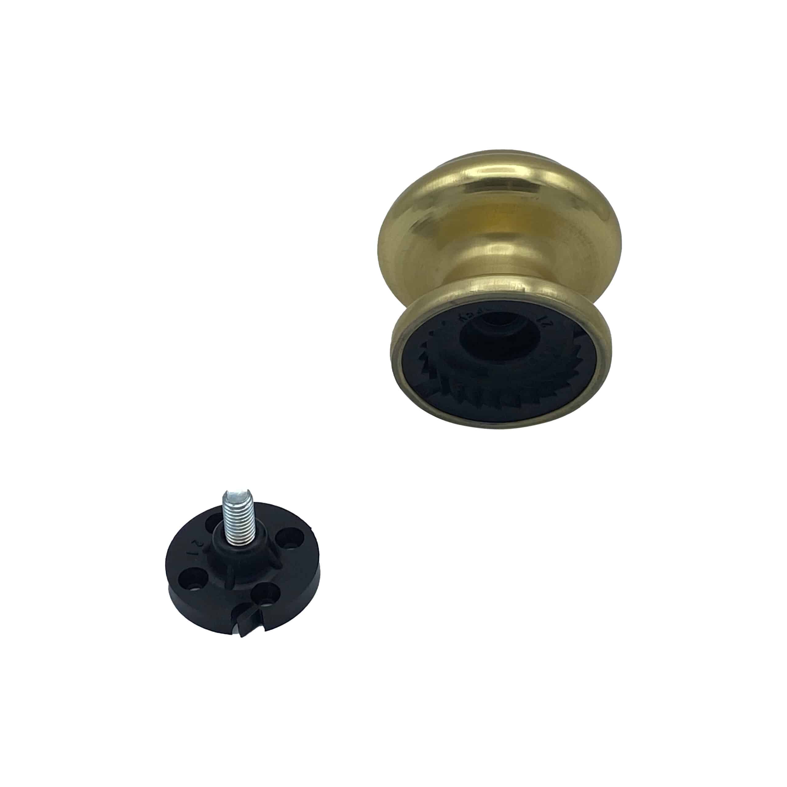 Bouton tirant de porte fixe Ø70 mm en aluminium Or poli - breveté - Jaune / doré - immagine 3