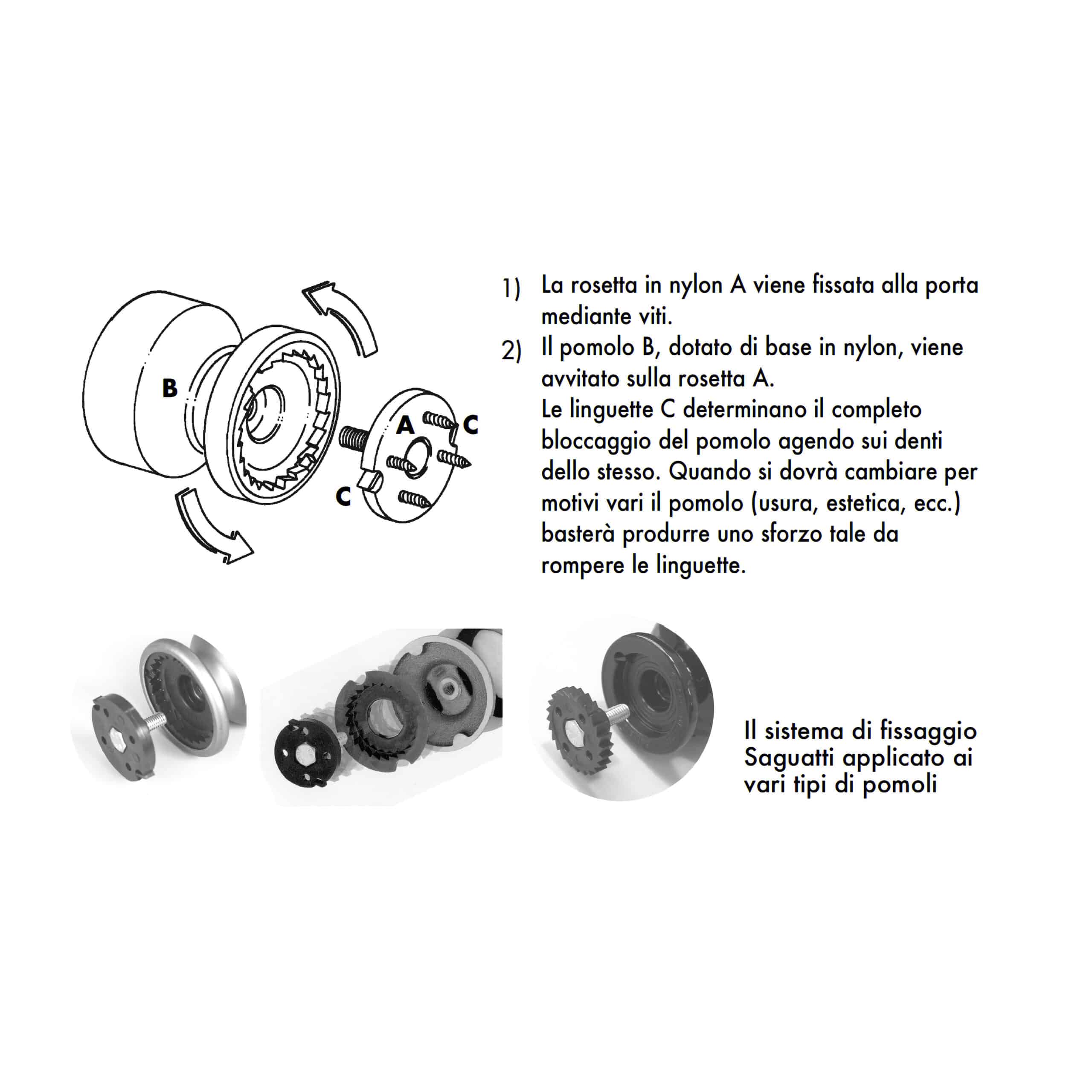 Bouton tirant de porte fixe Ø70 mm en aluminium Gris argent - breveté - lot de 6 Bouton - Gris / argent - immagine 6