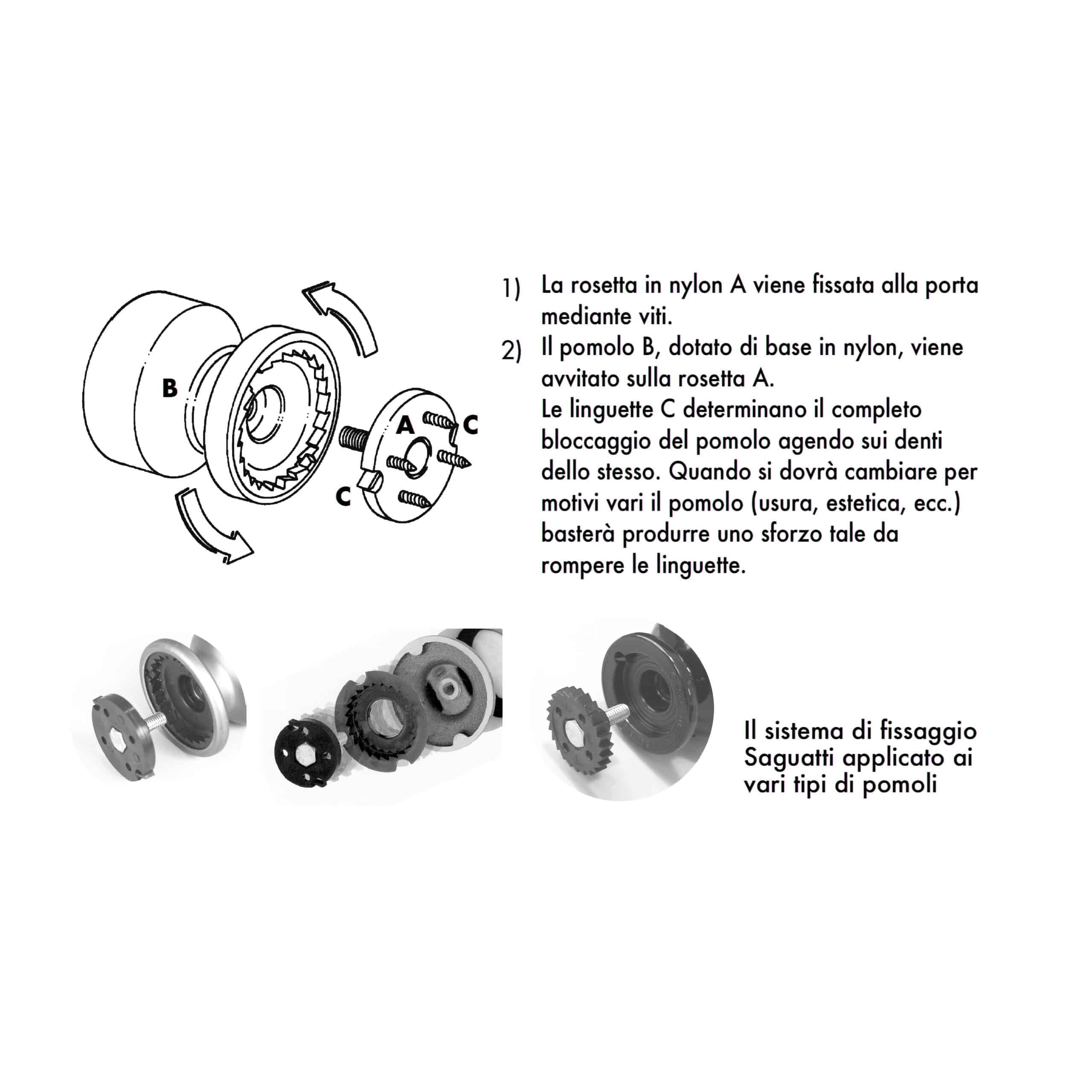 Bouton tirant de porte fixe Ø80 mm en aluminium Gris argent - breveté - Gris / argent – Image 6
