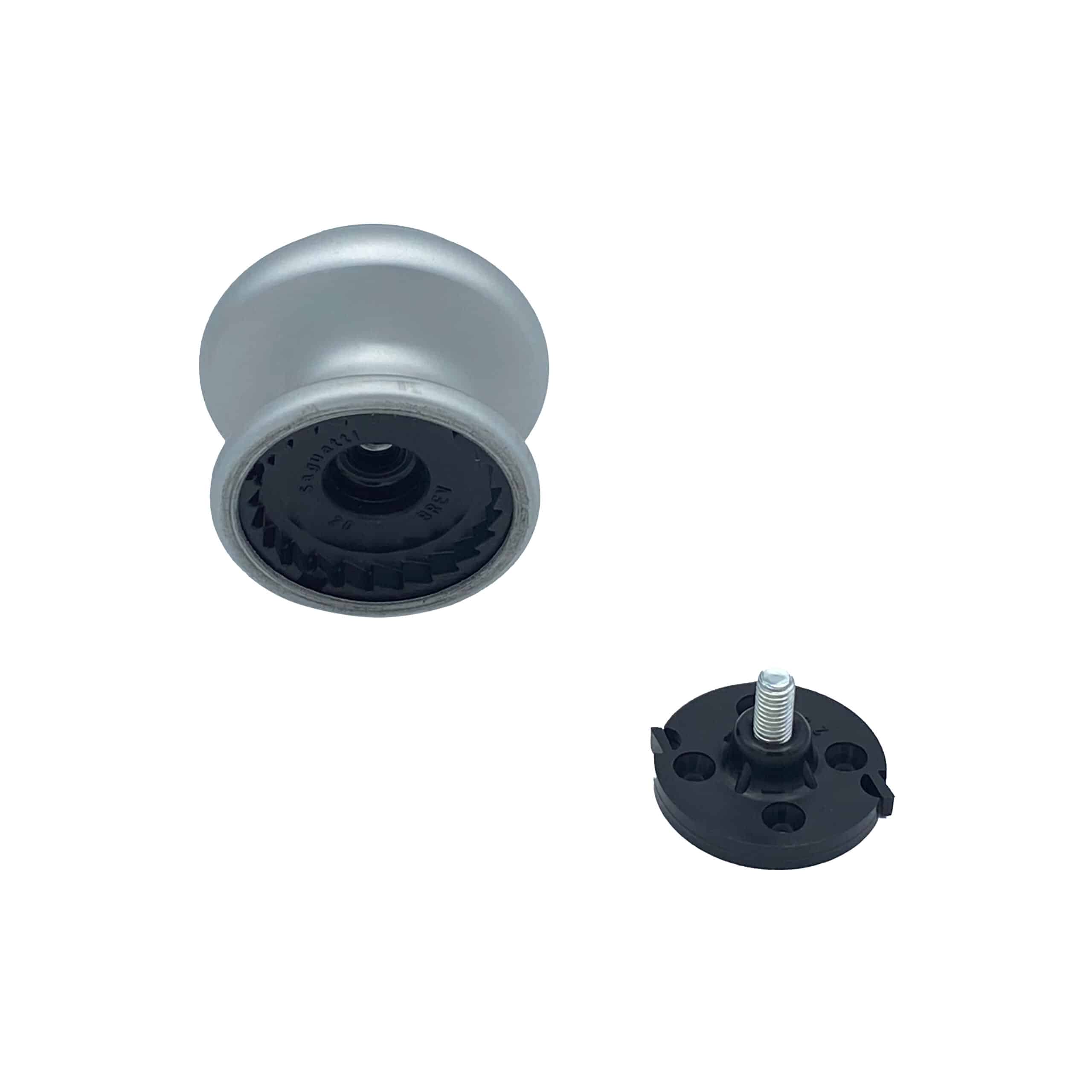 Bouton tirant de porte fixe Ø80 mm en aluminium Gris argent - breveté - Gris / argent – Image 3