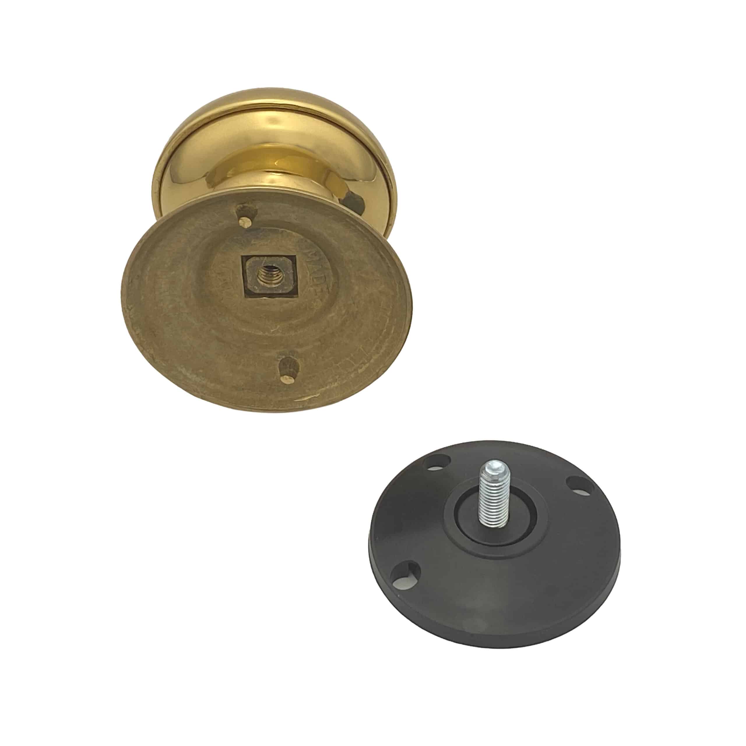 Bouton fixe de tirage de porte en Laiton Ø70 mm Laiton poli- lot de 6 Bouton - Jaune / doré – Image 3