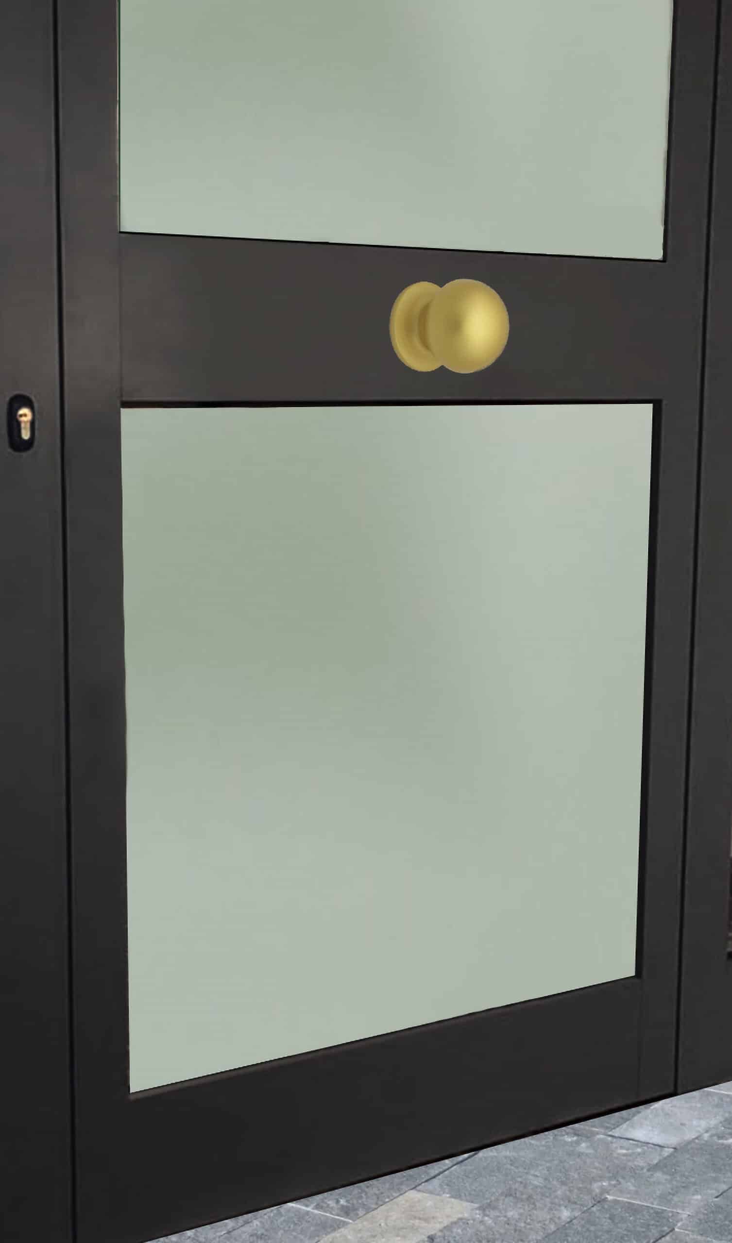 Bouton tirant de porte fixe Ø70 mm en aluminium Or satiné - breveté - Jaune / doré – Image 4