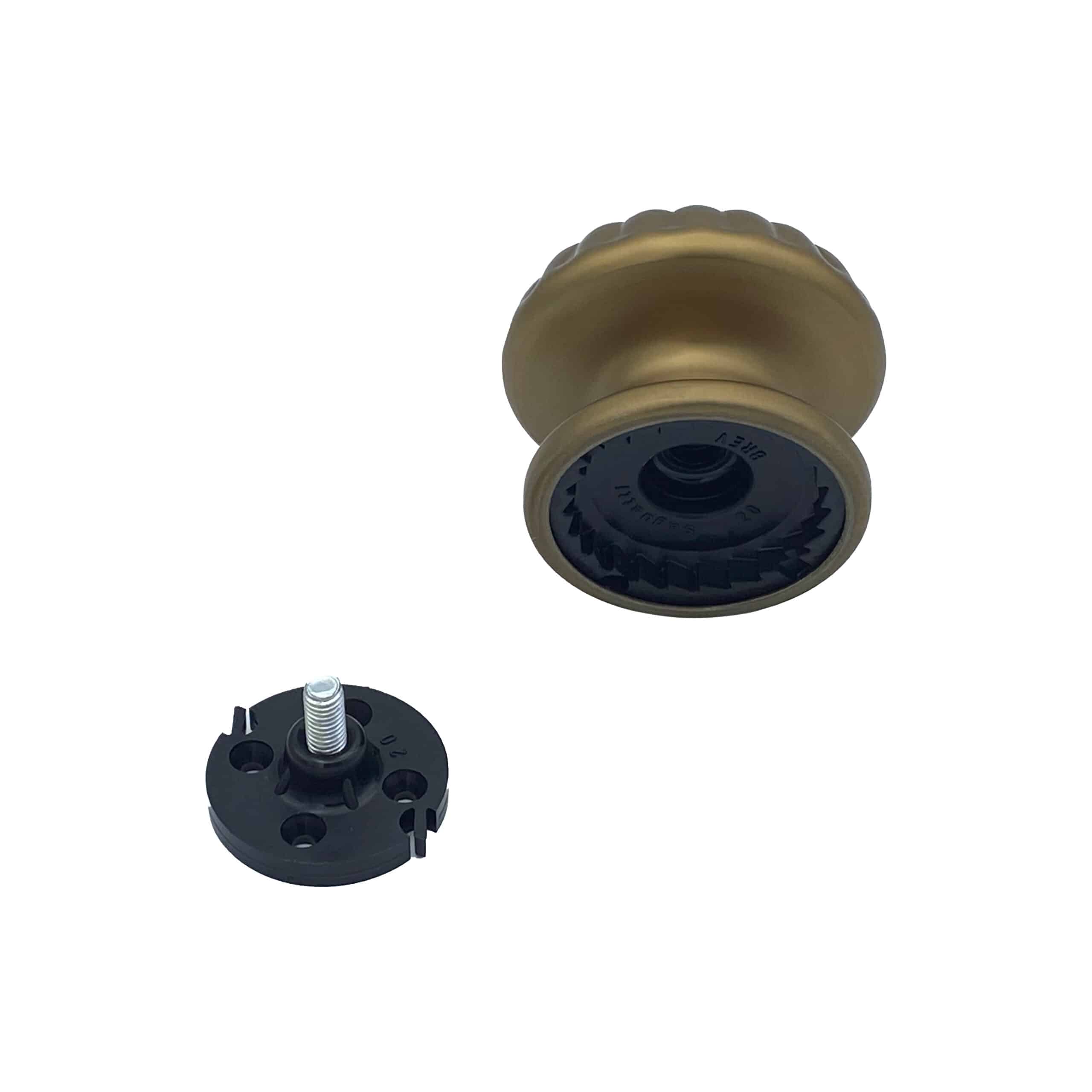 Bouton tirant de porte fixe Ø80 mm en aluminium Bronze satiné - breveté - Orange / cuivré – Image 3