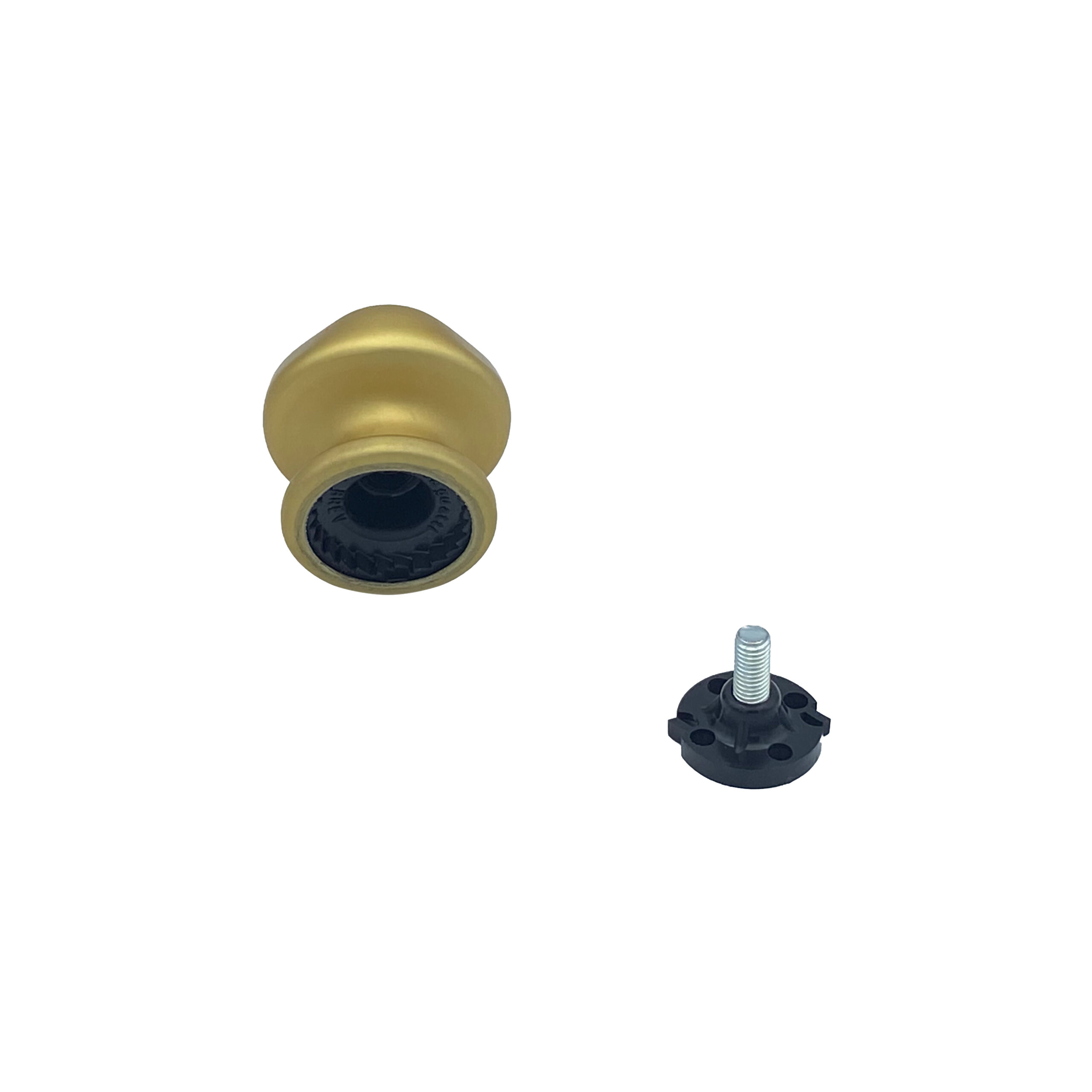 Bouton tirant de porte fixe Ø60 mm en aluminium Or satiné - breveté - lot de 6 Bouton - Jaune / doré - immagine 3