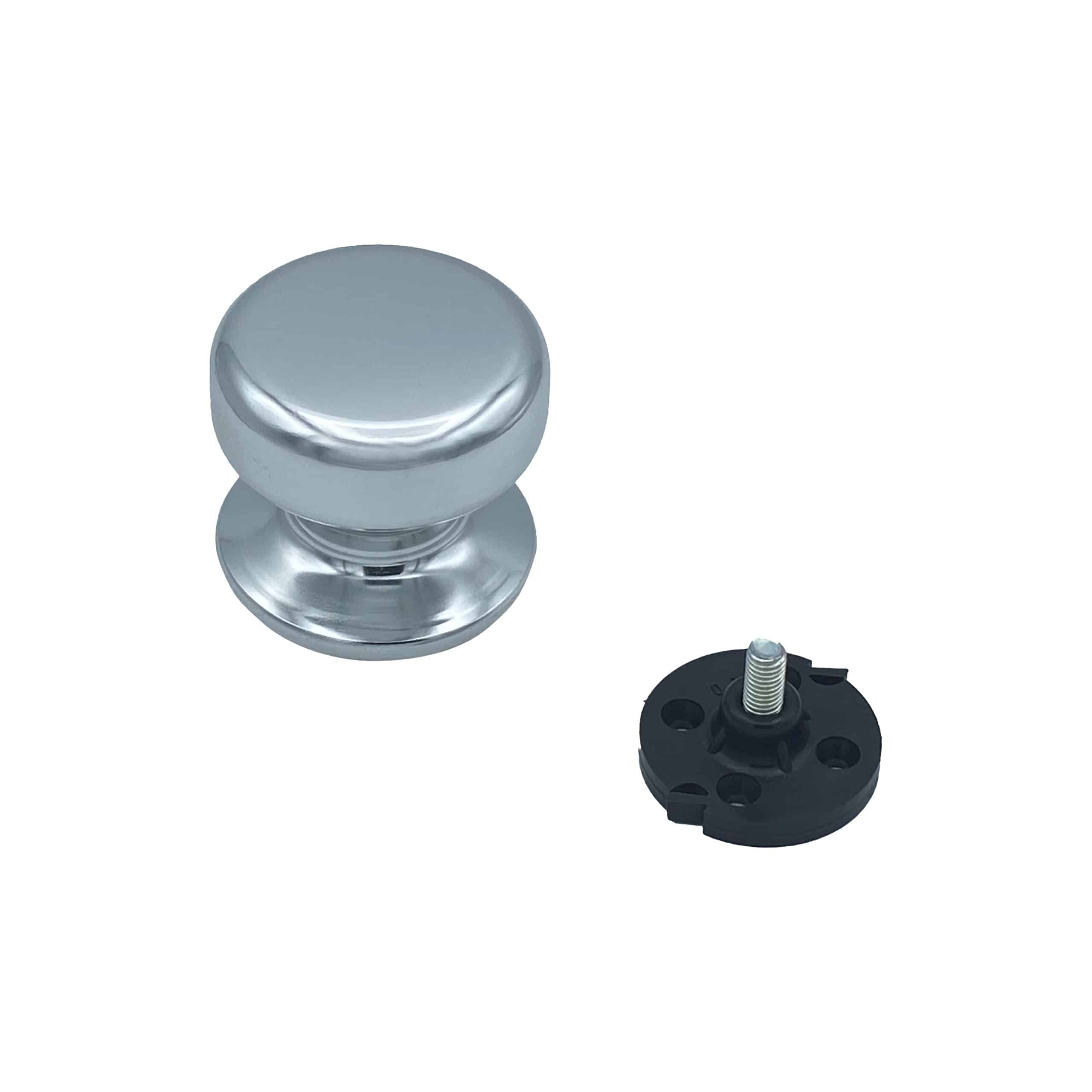 Bouton tirant de porte fixe Ø70 mm en aluminium Argent poli - breveté - lot de 6 Bouton - Gris / argent - immagine 2