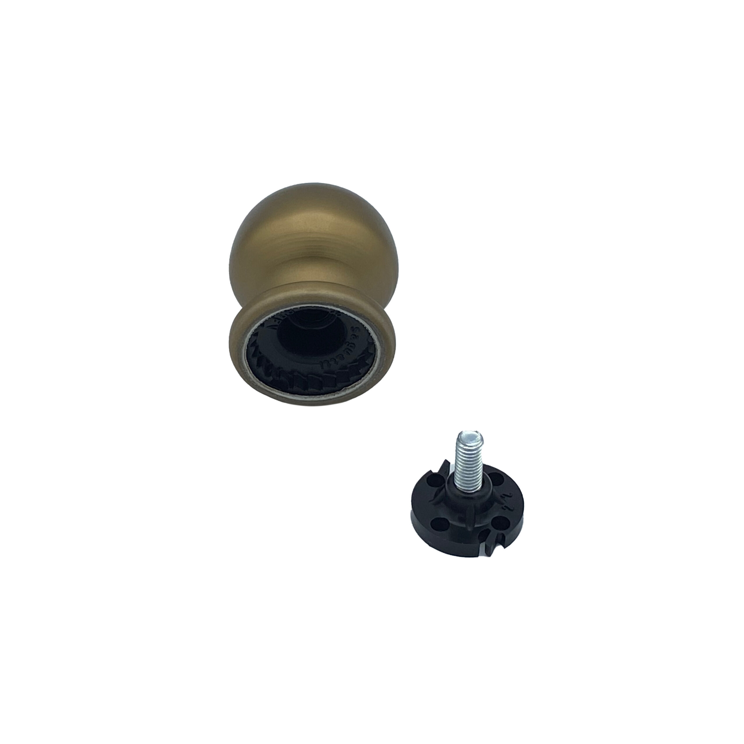Bouton tirant de porte fixe Ø50 mm en aluminium Bronze satiné - breveté - Orange / cuivré – Image 3