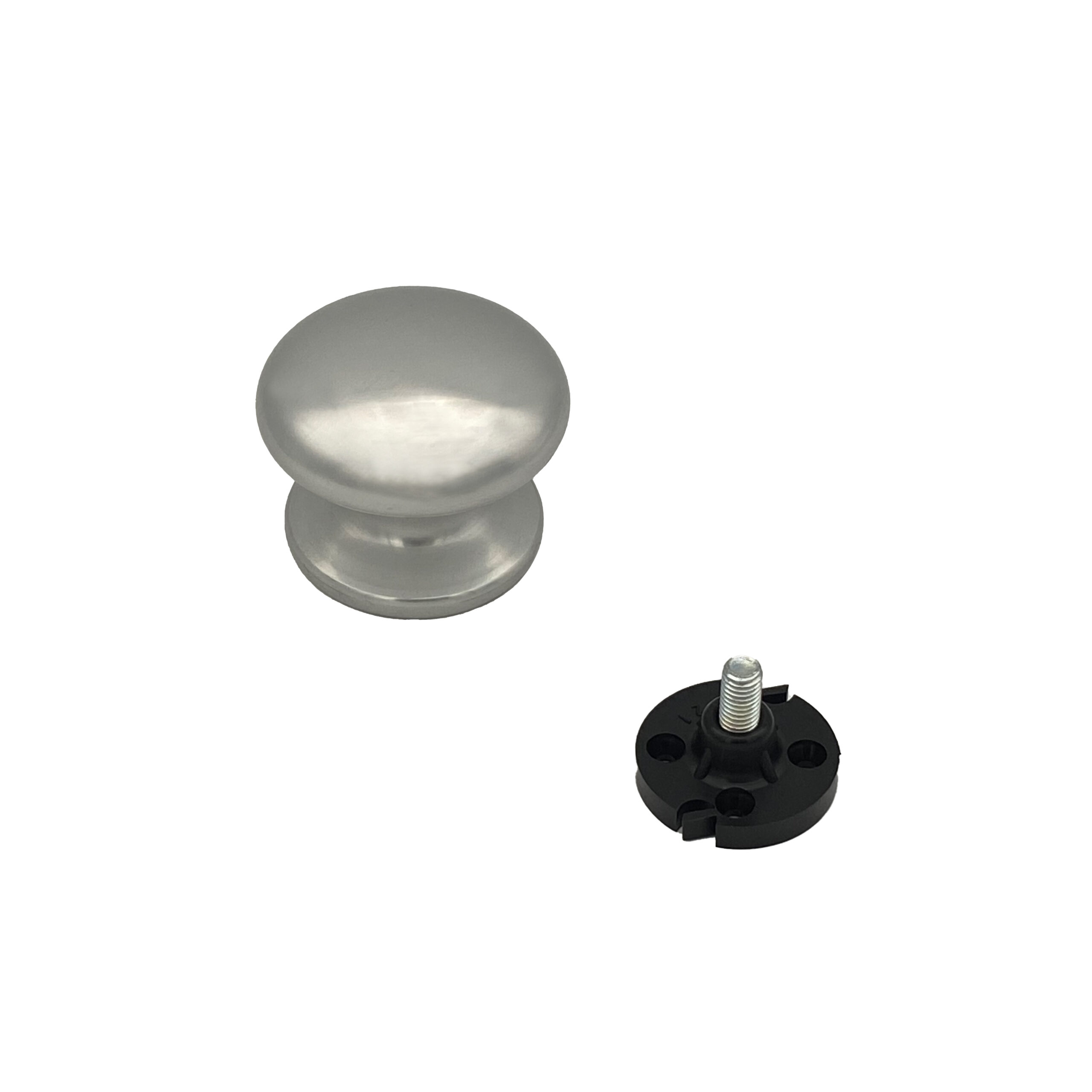 Bouton tirant de porte fixe Ø70 mm en aluminium Argent poli - breveté - lot de 6 Bouton - Gris / argent – Image 2