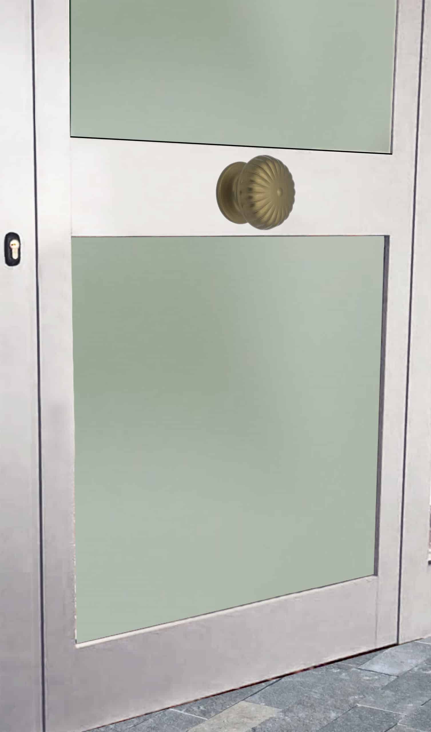 Bouton tirant de porte fixe Ø80 mm en aluminium Bronze satiné - breveté - Orange / cuivré – Image 4