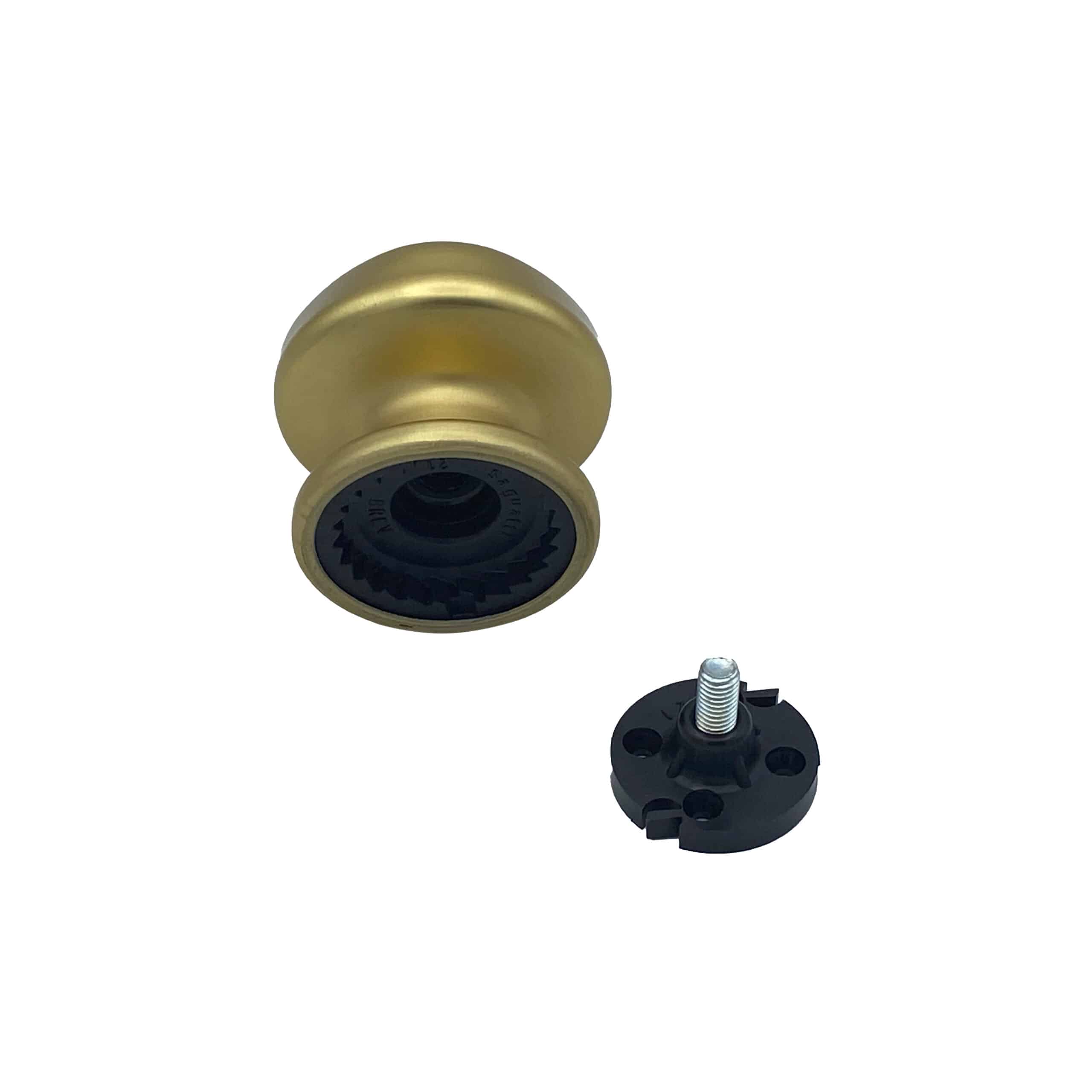 Bouton tirant de porte fixe Ø70 mm en aluminium Or satiné - breveté - lot de 6 Bouton - Jaune / doré – Image 3