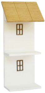 Présentoir maison en bois, H 39,5cm – Blanc