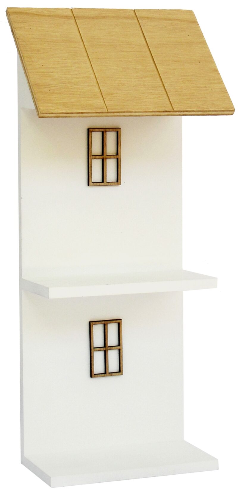 Présentoir maison en bois, H 39,5cm - Blanc