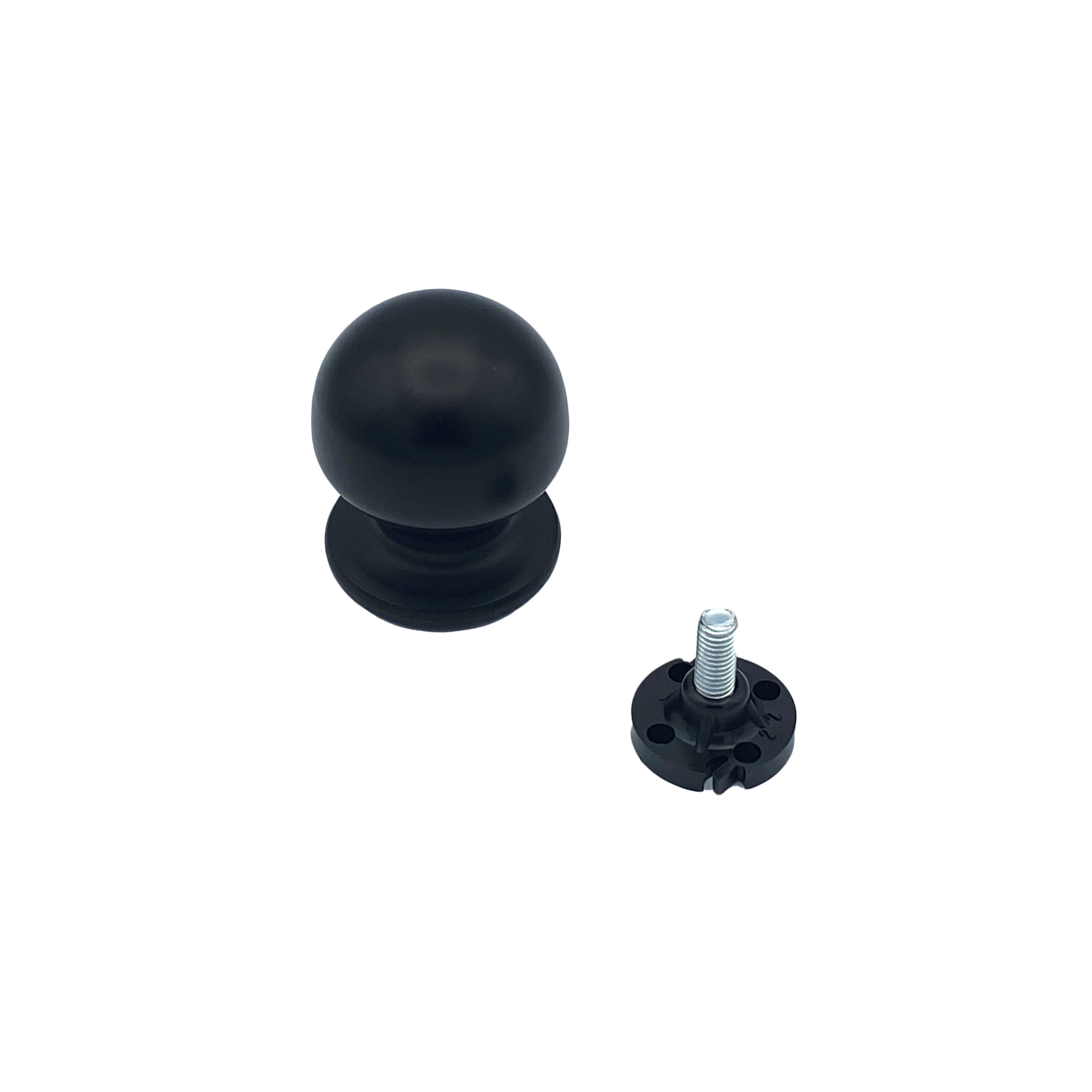 Bouton tirant de porte fixe Ø50 mm en aluminium Noir - breveté – Image 2