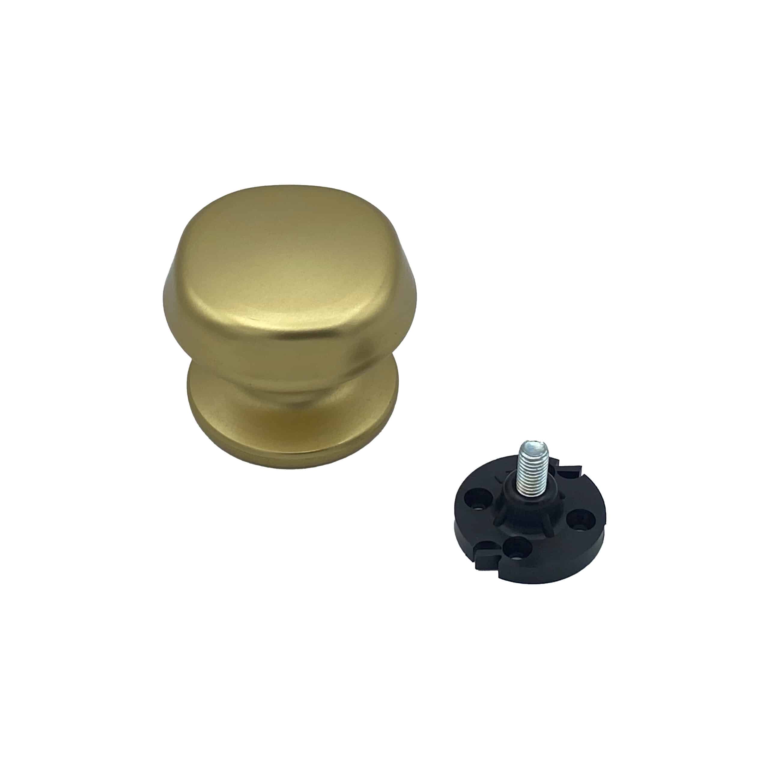Bouton tirant de porte fixe Ø70 mm en aluminium Or satiné - breveté - lot de 6 Bouton - Jaune / doré – Image 2