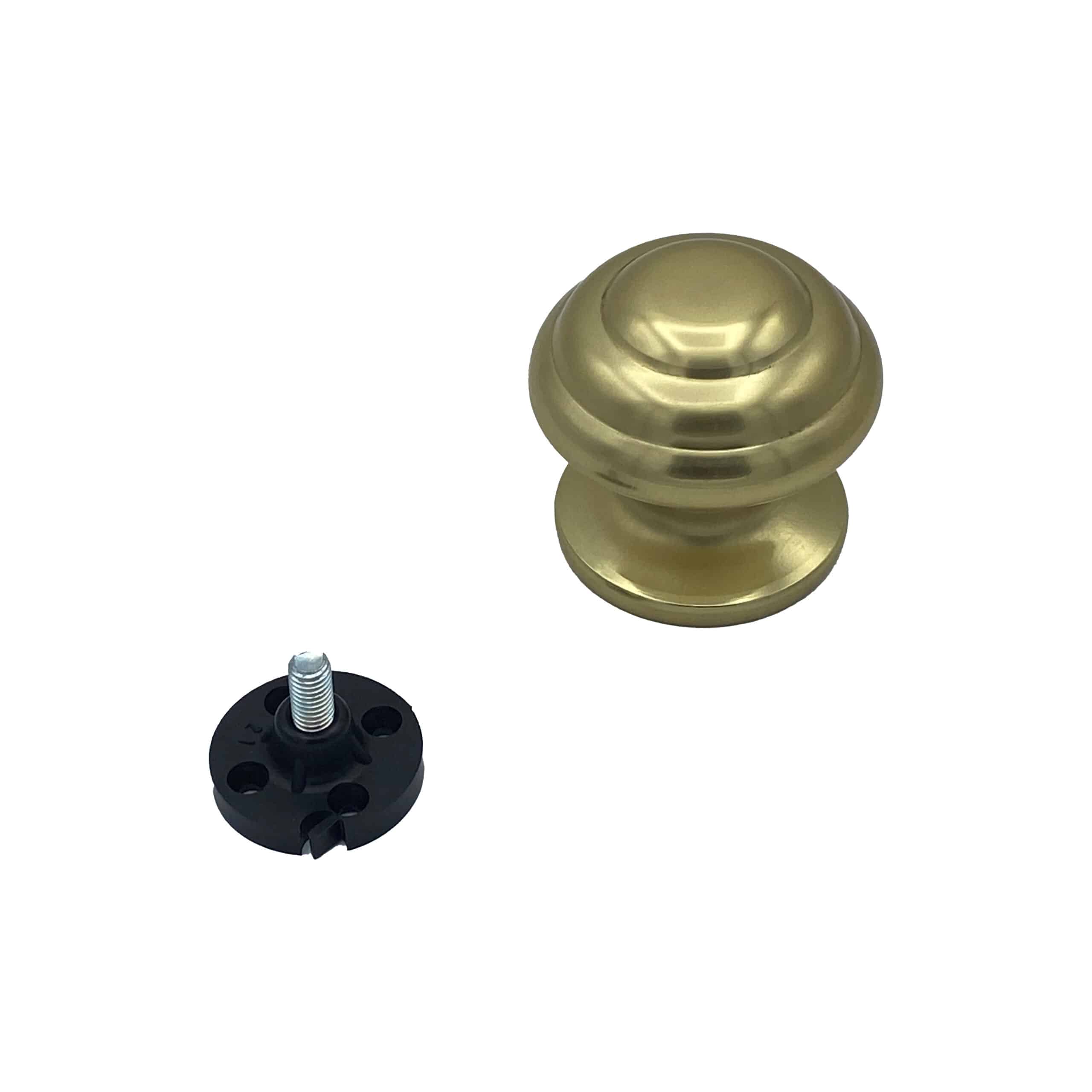 Bouton tirant de porte fixe Ø70 mm en aluminium Or poli - breveté - Jaune / doré - immagine 2