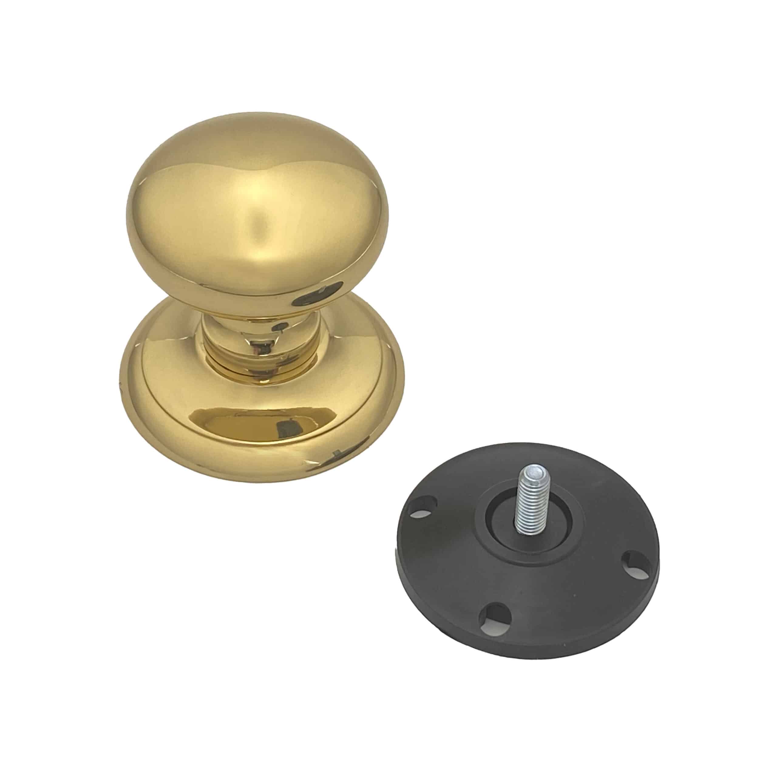Bouton fixe en Laiton de tirage de porte Ø70 mm Laiton poli- lot de 6 Bouton - Jaune / doré – Image 2