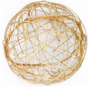 Boule en osier blanc « tupida » diamètre 60 cm