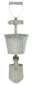 Jardinière a suspendre en métal gris 12×13 x h40cm