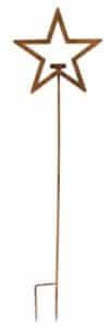 Bougeoir en fer étoile 25 x h87cm a piquer lot de 2 pièces
